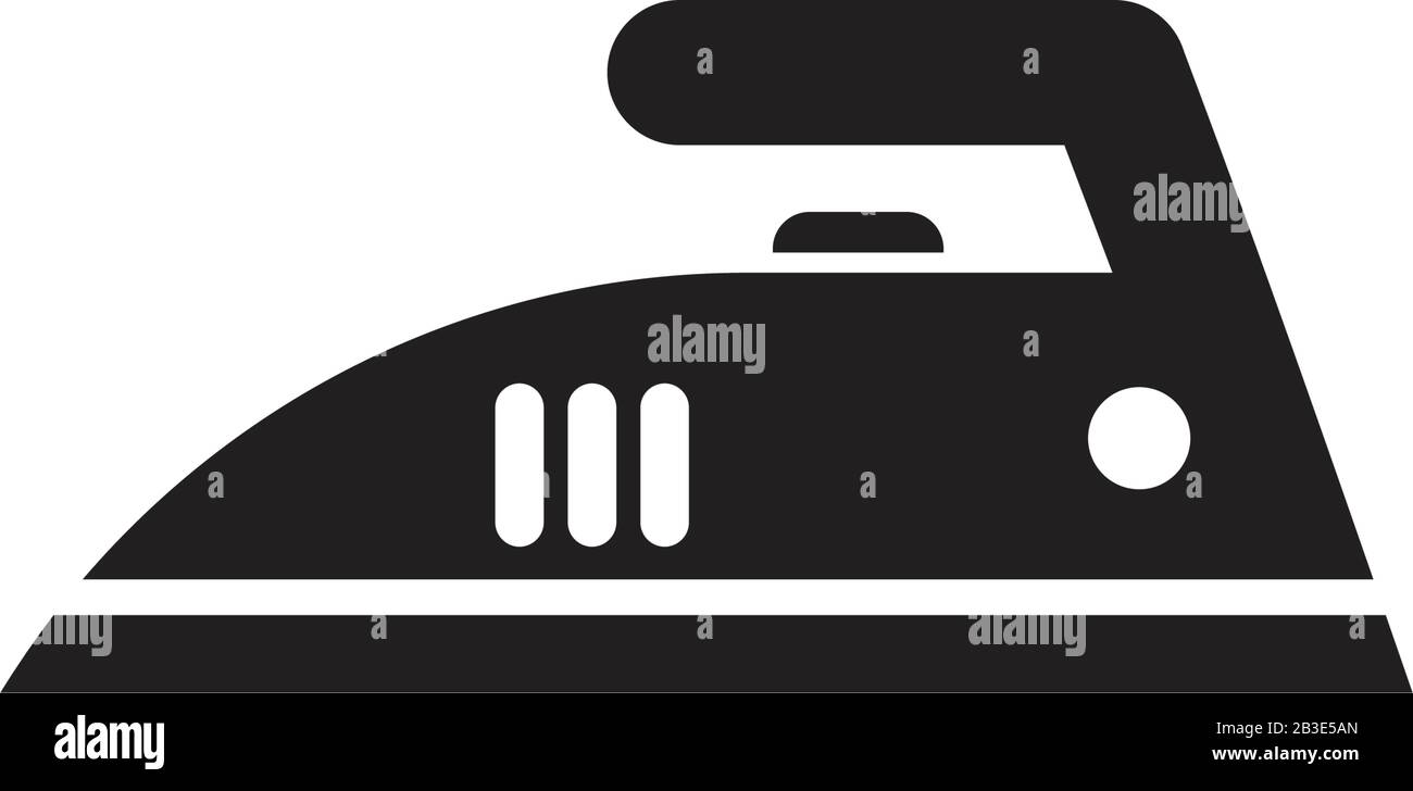 Icona ferro modello nero colore modificabile. Icona ferro simbolo vettore piatto illustrazione per disegno grafico e web. Illustrazione Vettoriale