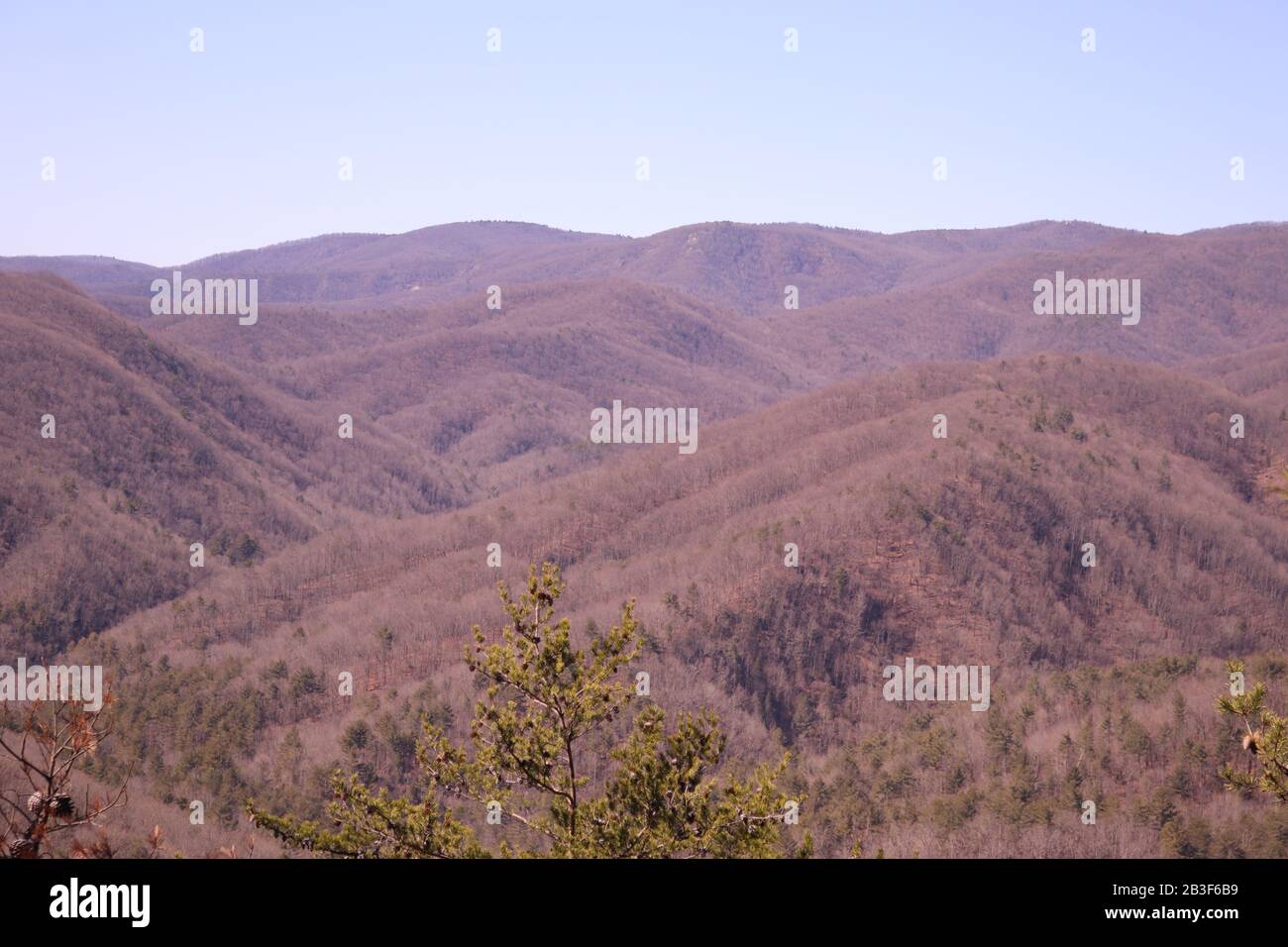 La vista da Stone Mountain state Park, Roaring Gap, North Carolina Foto Stock