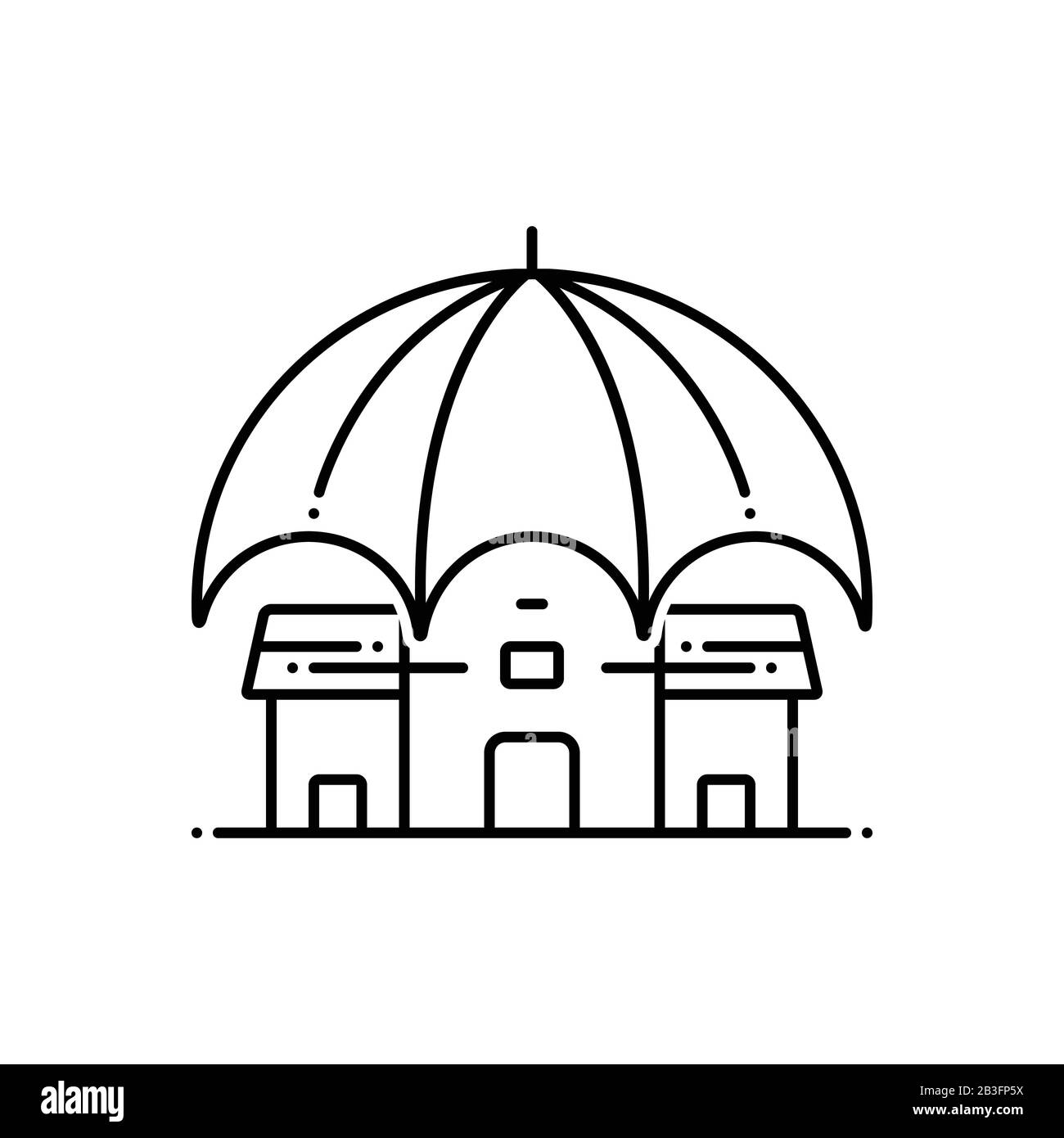 Icona assicurazione proprietà commerciale Illustrazione Vettoriale