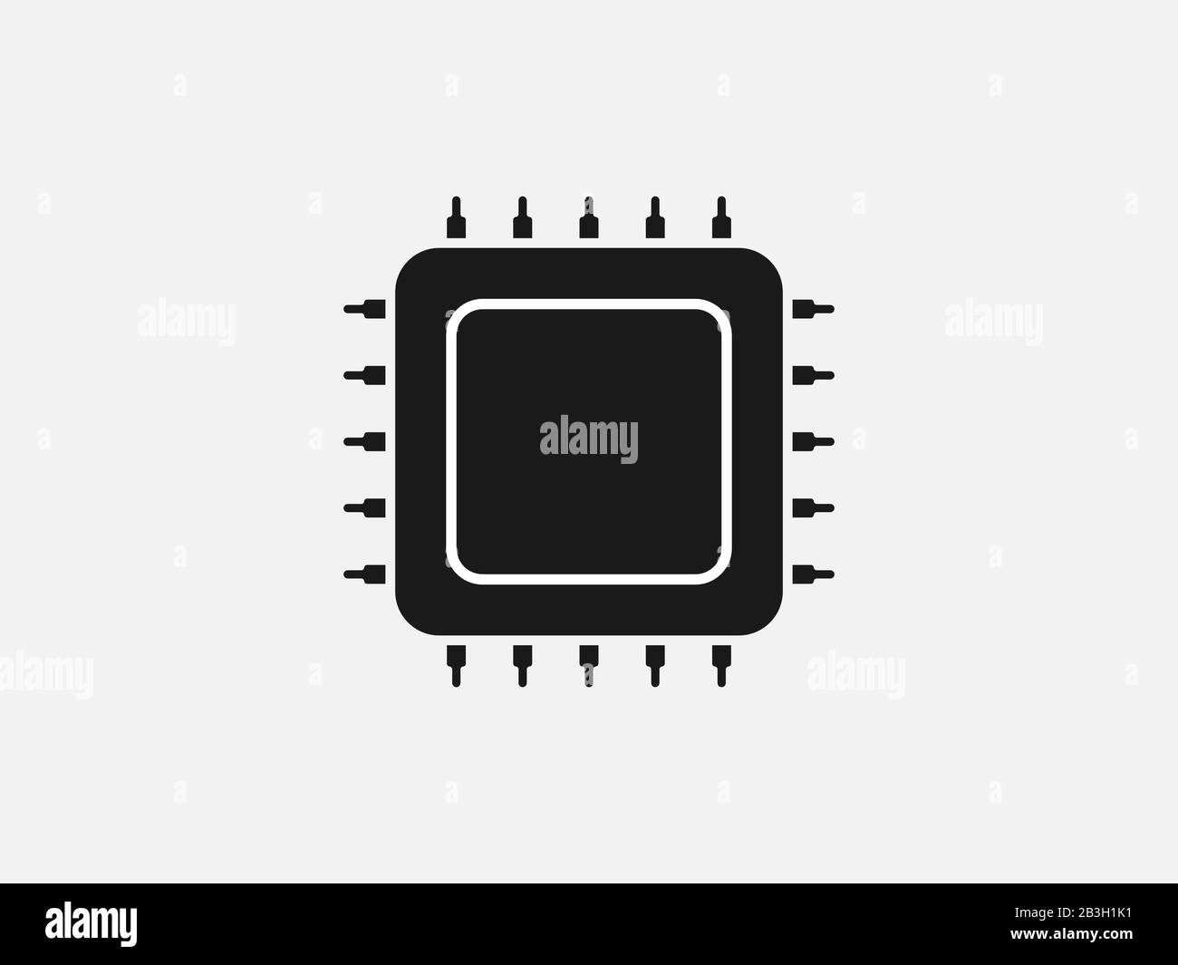 CPU, icona del processore. Illustrazione vettoriale, design piatto. Illustrazione Vettoriale