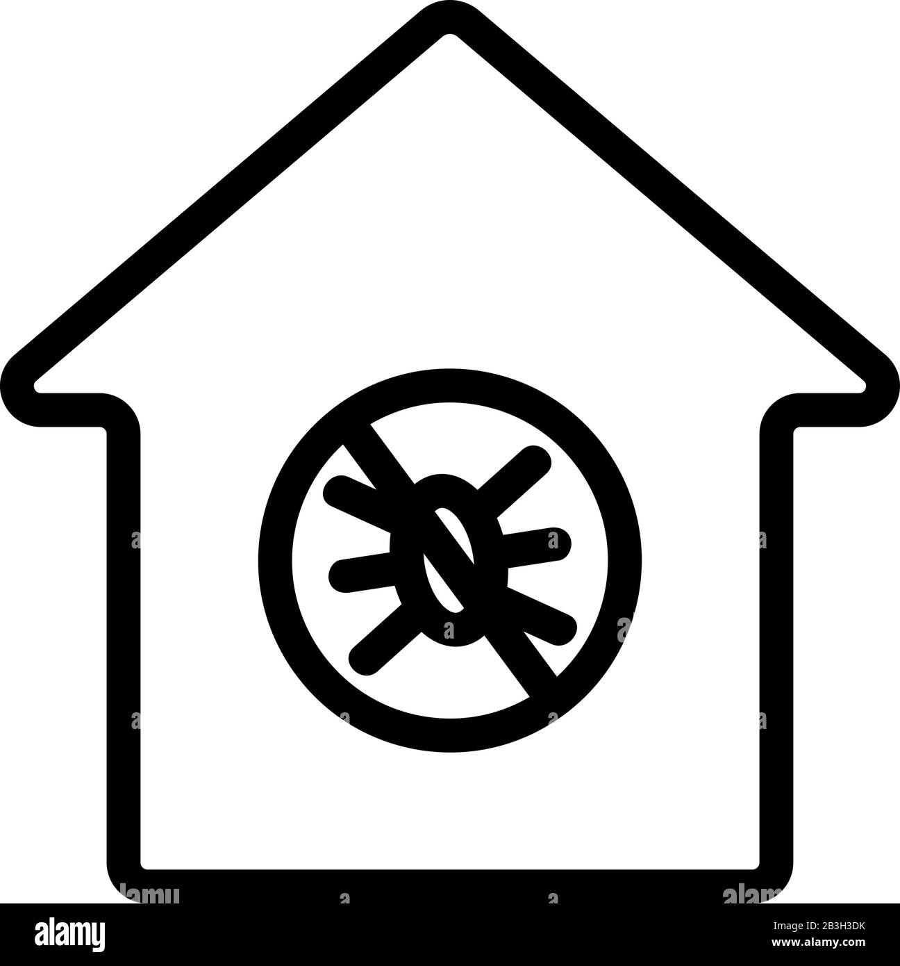 Vettore icona controllo insetti. Illustrazione del simbolo del contorno isolato Illustrazione Vettoriale