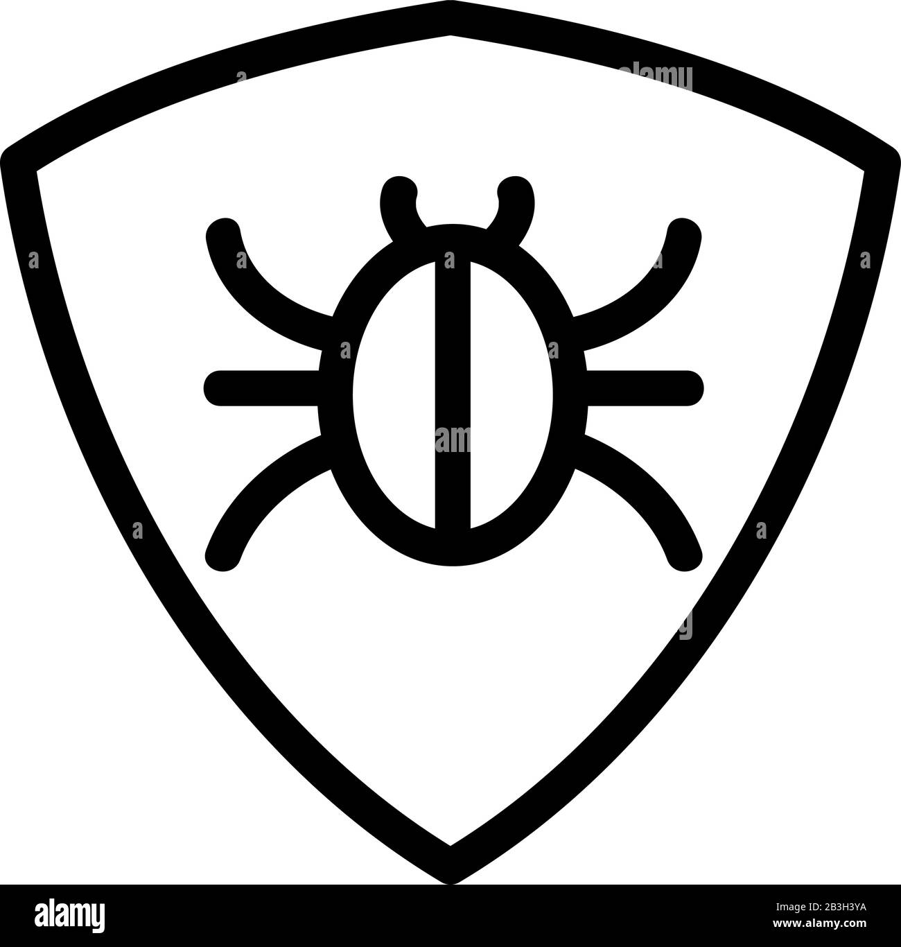 Vettore icona controllo insetti. Illustrazione del simbolo del contorno isolato Illustrazione Vettoriale