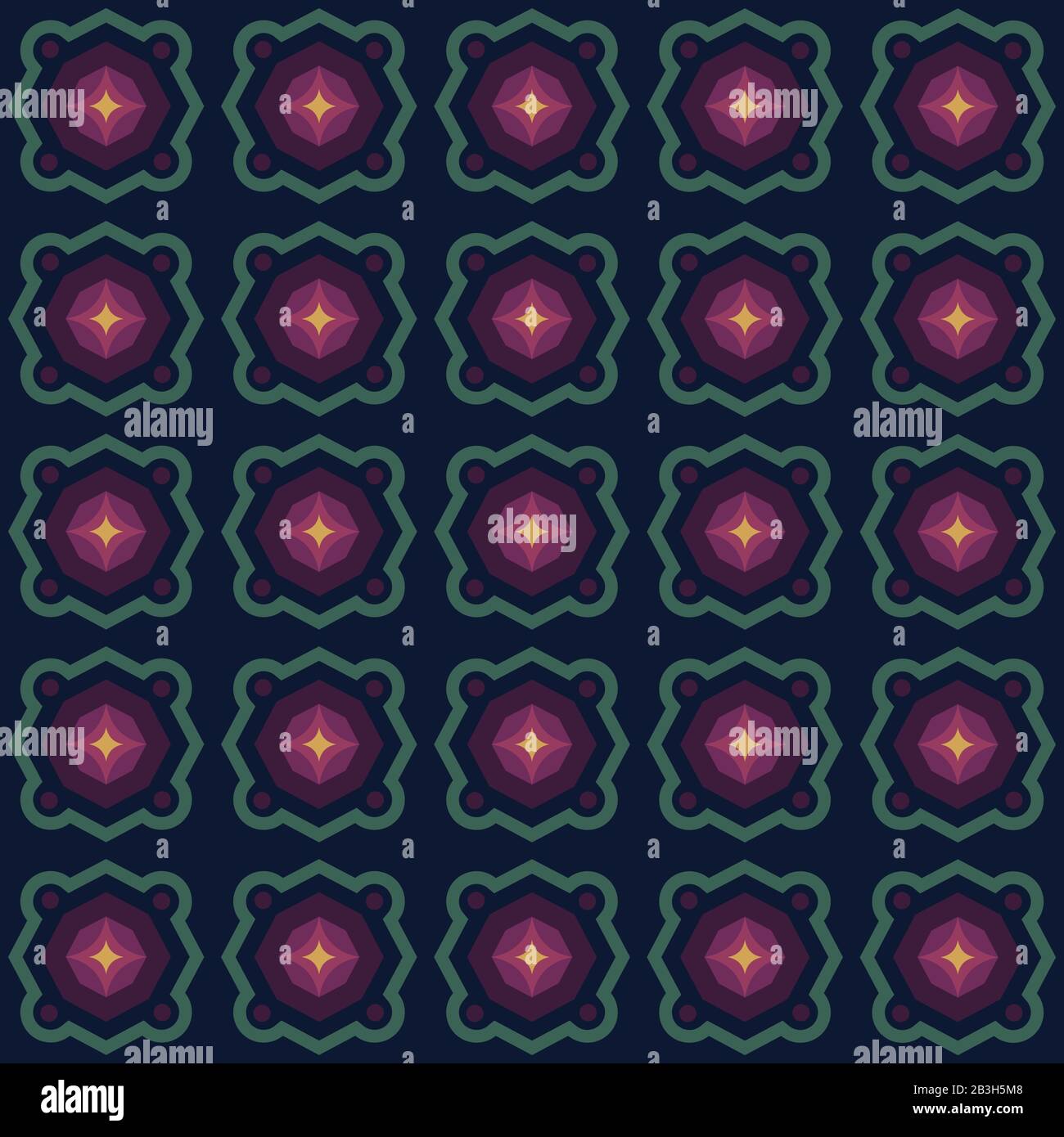 Modello Geometrico Senza Cuciture Di Poligoni E Stelle. Motivo Scuro Su Sfondo Scuro. Per Pattern, Textile, Fabric, Wrapping Paper, Laser Cutting. Vect Illustrazione Vettoriale