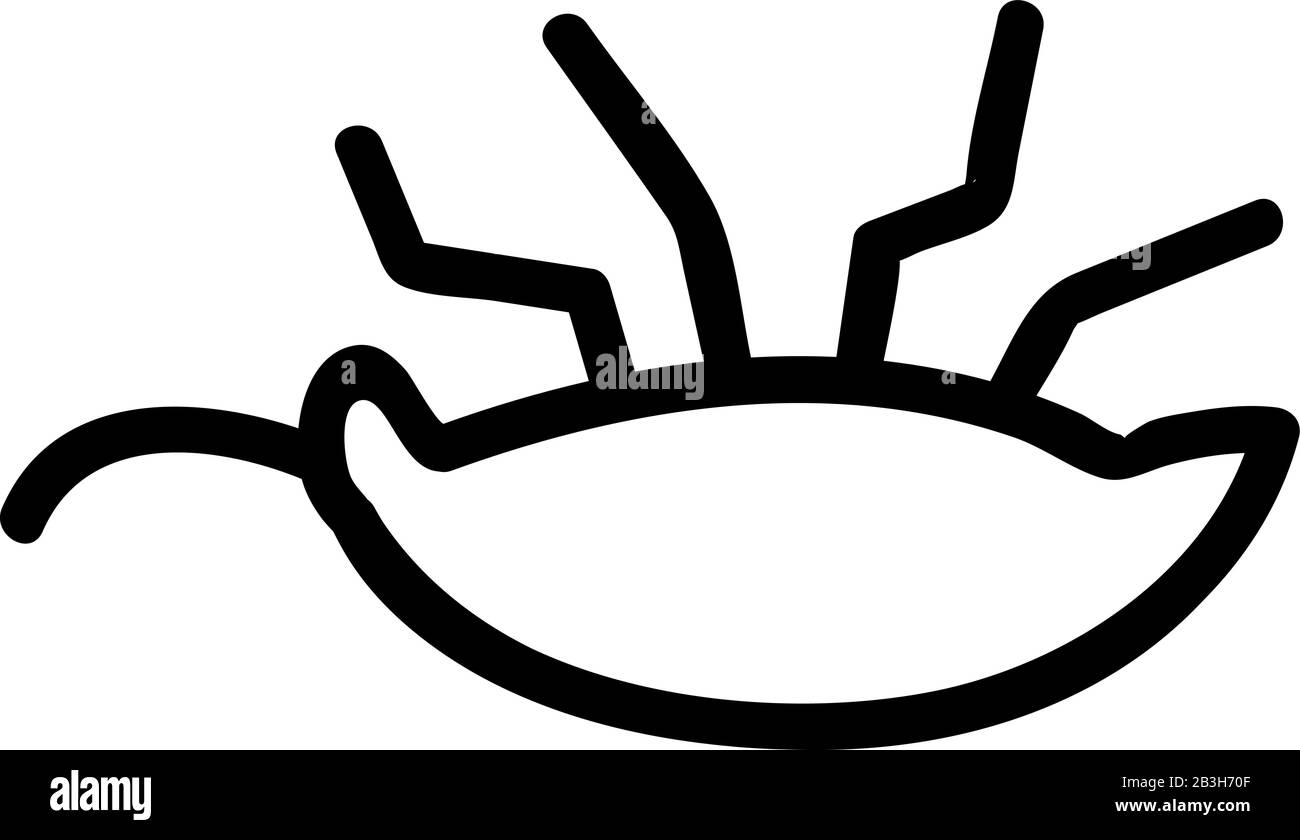 Vettore icona controllo insetti. Illustrazione del simbolo del contorno isolato Illustrazione Vettoriale