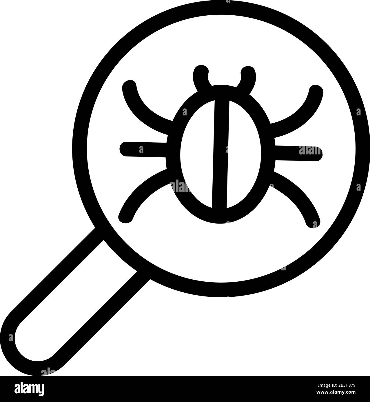 Vettore icona controllo insetti. Illustrazione del simbolo del contorno isolato Illustrazione Vettoriale