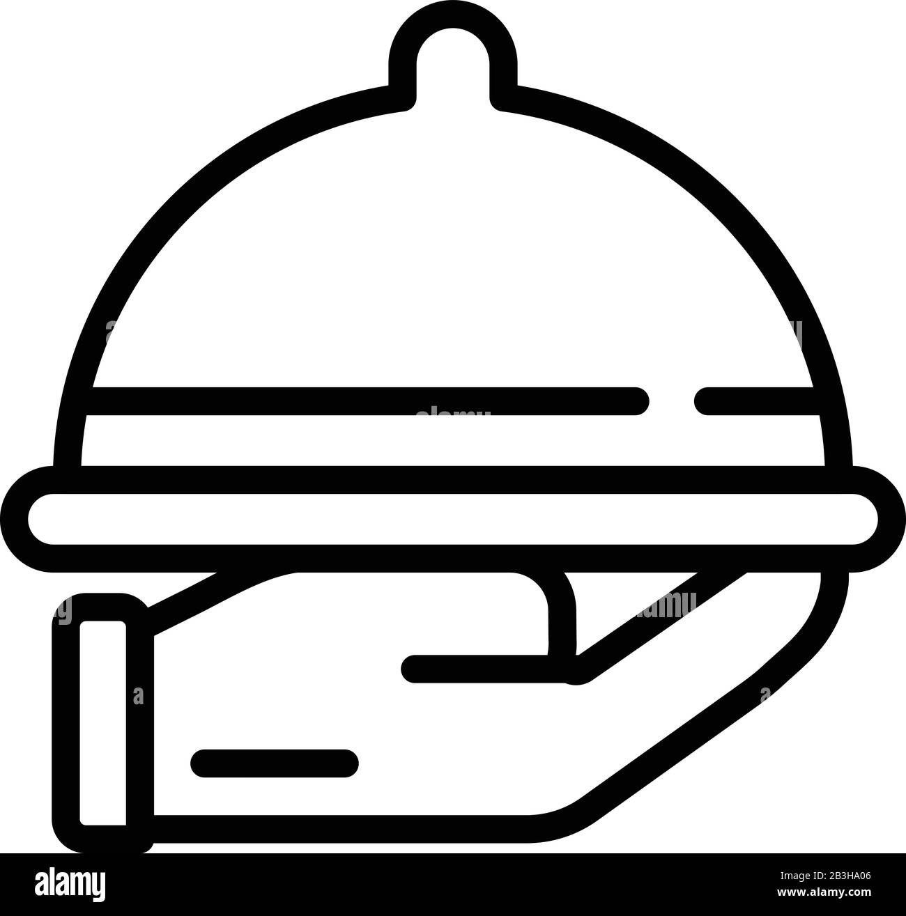 Icona cibo vassoio per matrimoni, stile di contorno Illustrazione Vettoriale