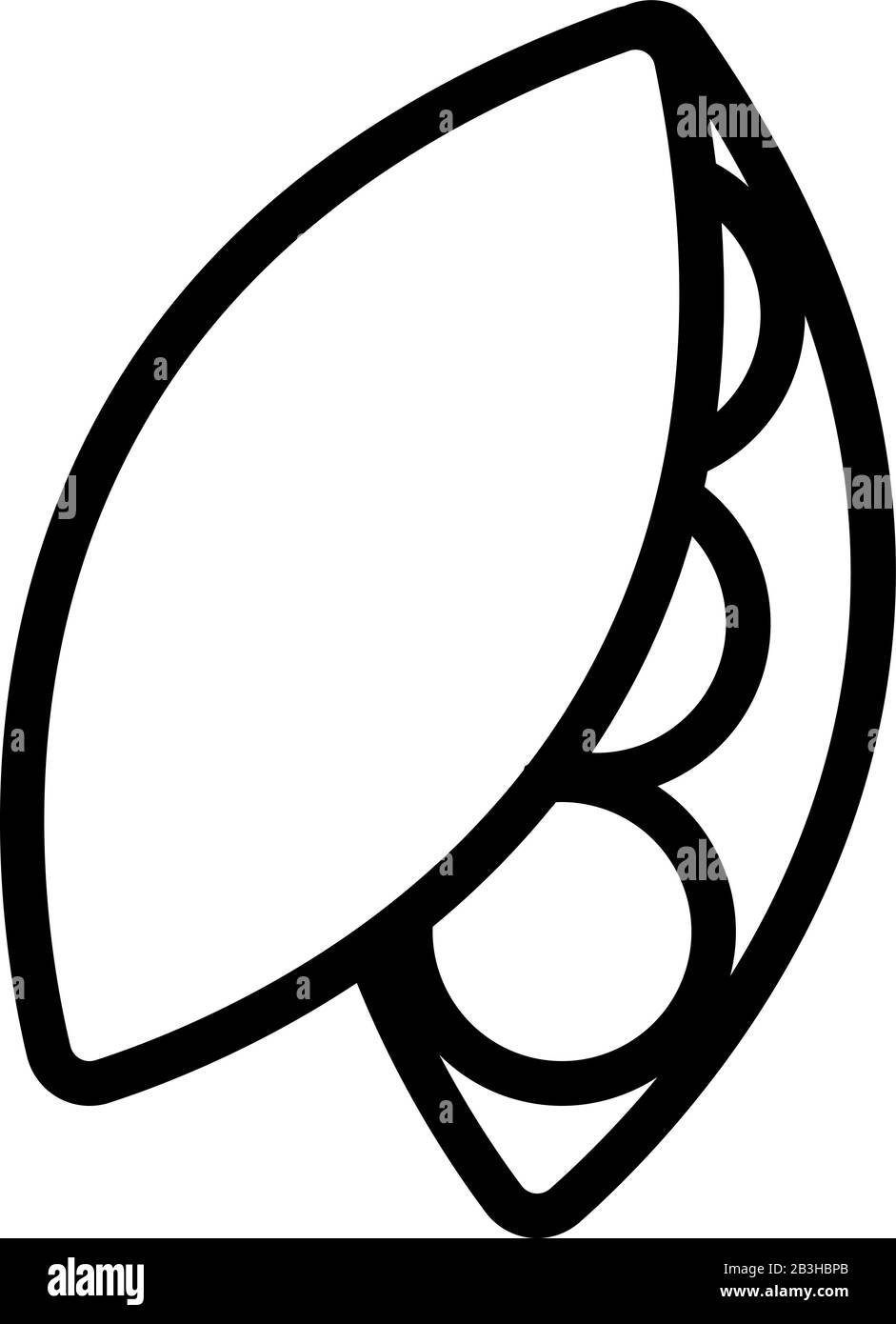 Vettore icona pisello verde. Illustrazione del simbolo del contorno isolato Illustrazione Vettoriale