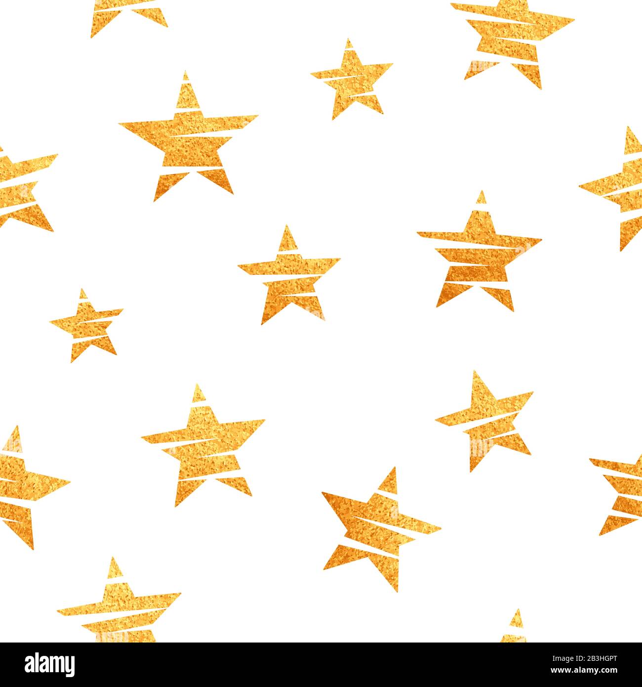 Stelle oro senza cuciture. Sfondo alla moda senza fine con stelle scintillanti. Vettore Illustrazione Vettoriale