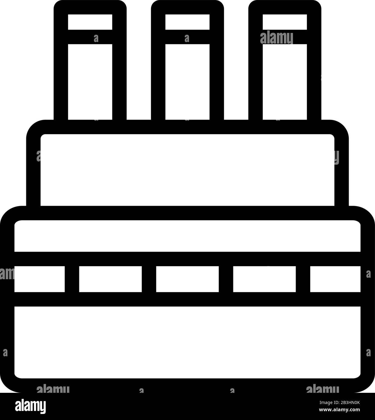 vettore icona opere. Illustrazione del simbolo del contorno isolato Illustrazione Vettoriale