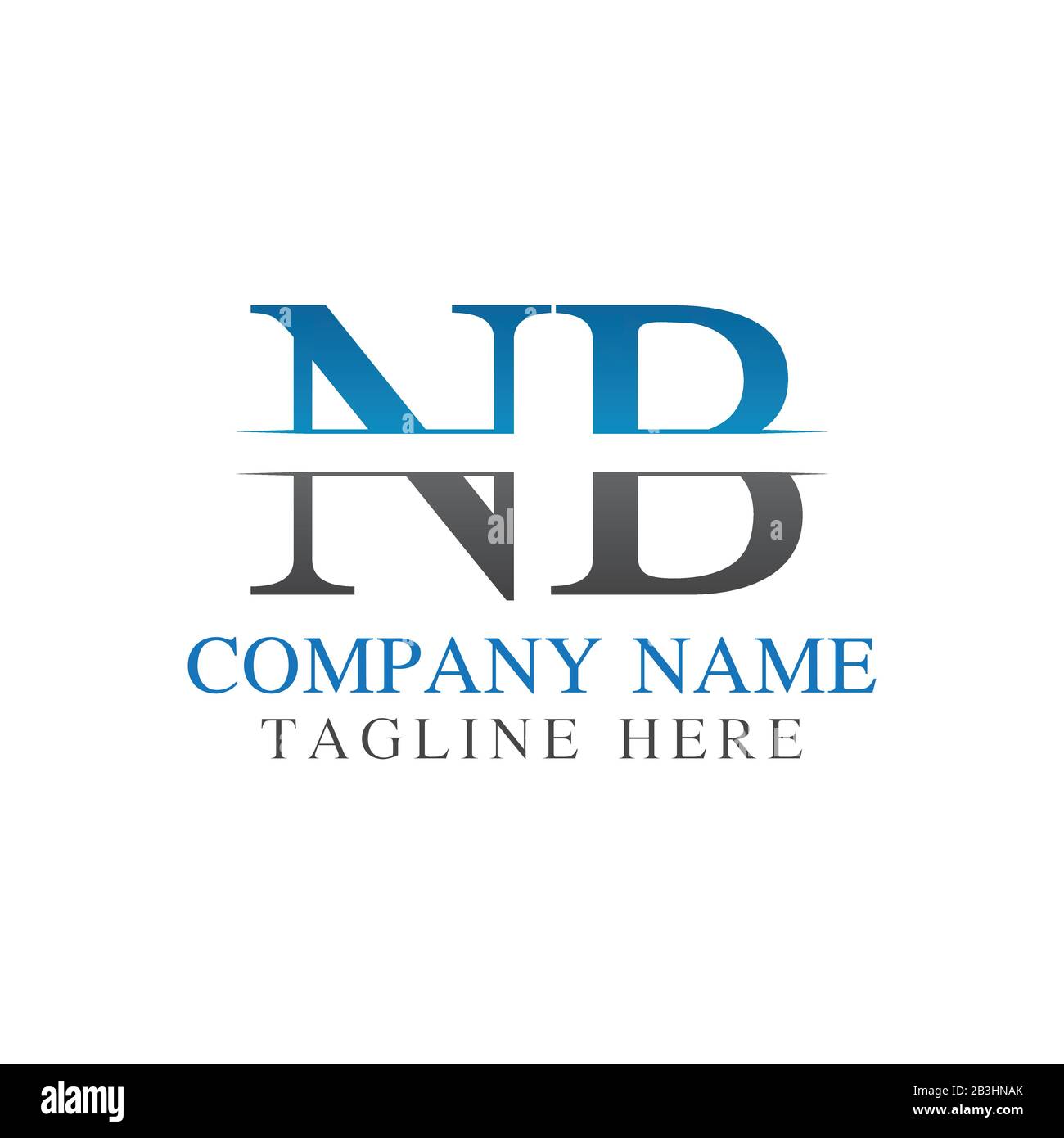 Lettera Iniziale Del Monogramma Modello Vettoriale Del Logo Nb. Nb: Logo Lettera Illustrazione Vettoriale