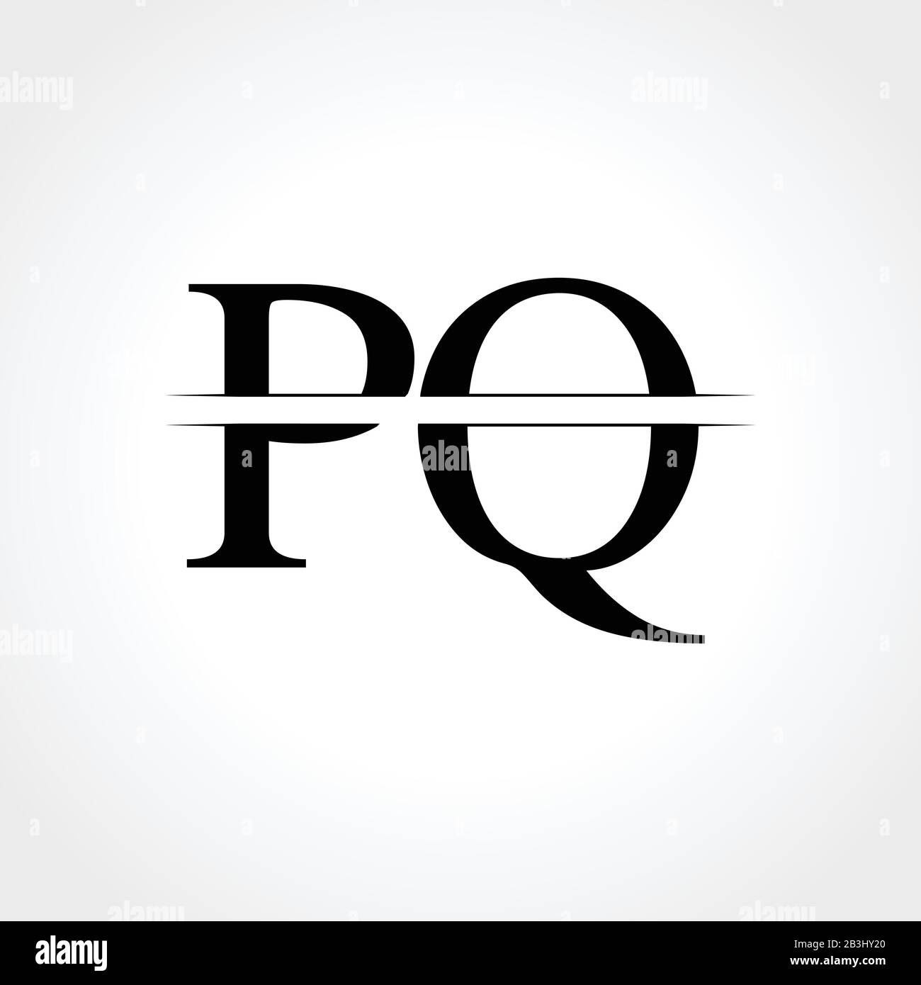 Modello Vettore Di Disegno Con Logo Pq Lettera Monogramma Iniziale. Disegno Astratto Del Logo Della Lettera Pq Illustrazione Vettoriale