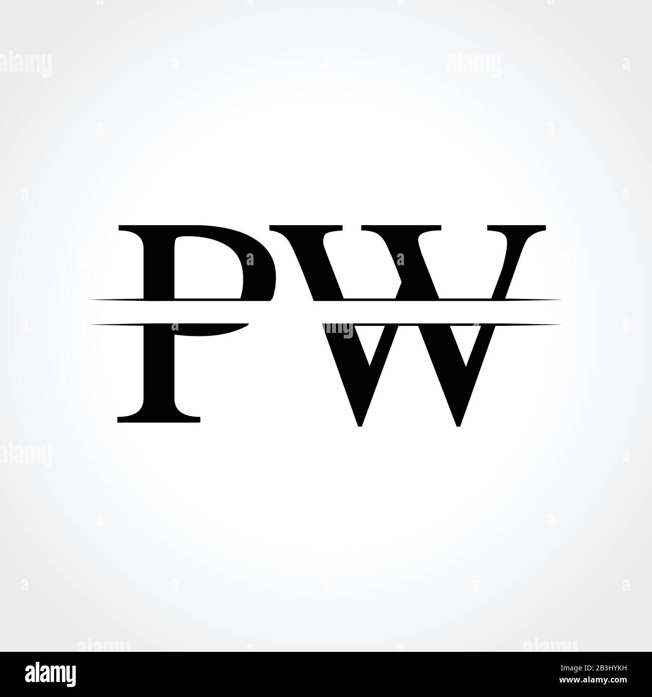 Modello Vettore Di Disegno Con Logo Pw Lettera Monogramma Iniziale. Disegno Astratto Del Logo Della Lettera Pw Illustrazione Vettoriale