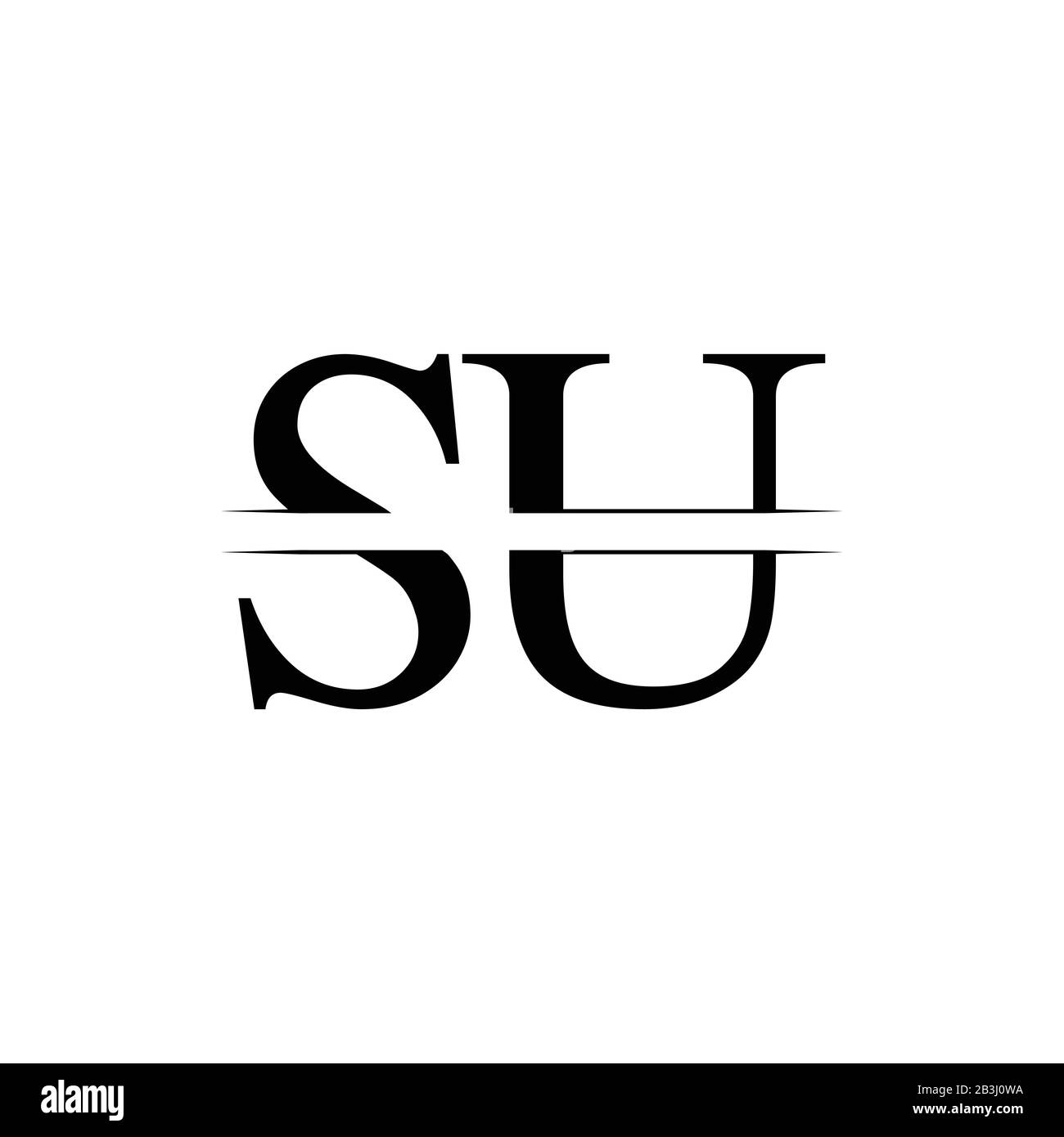 Lettera iniziale su Logo Design template vettoriale. SU Lettera Logo Design Illustrazione Vettoriale