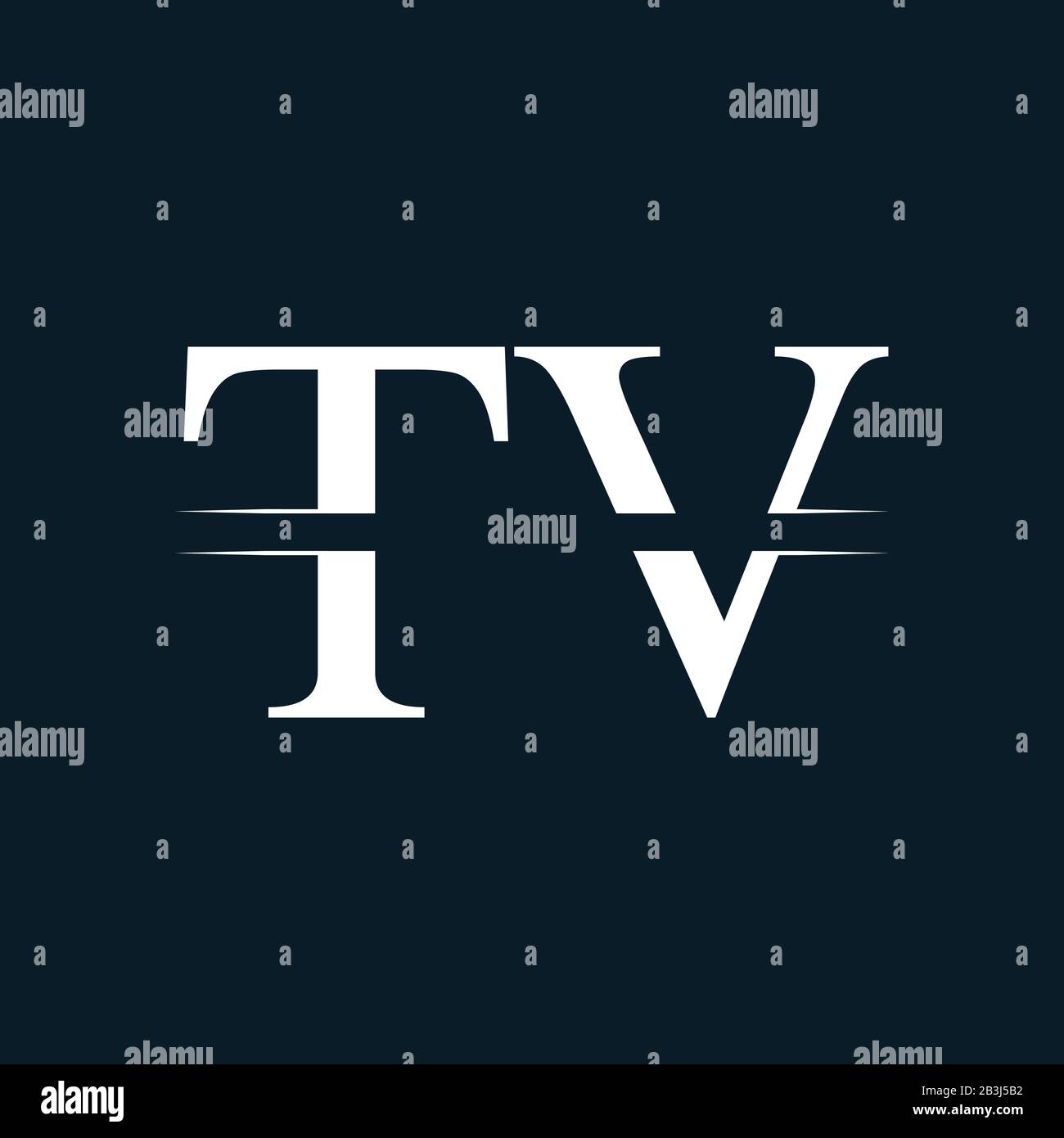 Modello Vettore Di Disegno Del Logo Della Tv Della Lettera Iniziale. Testo Collegato Tv Lettera Logo Design Illustrazione Vettoriale