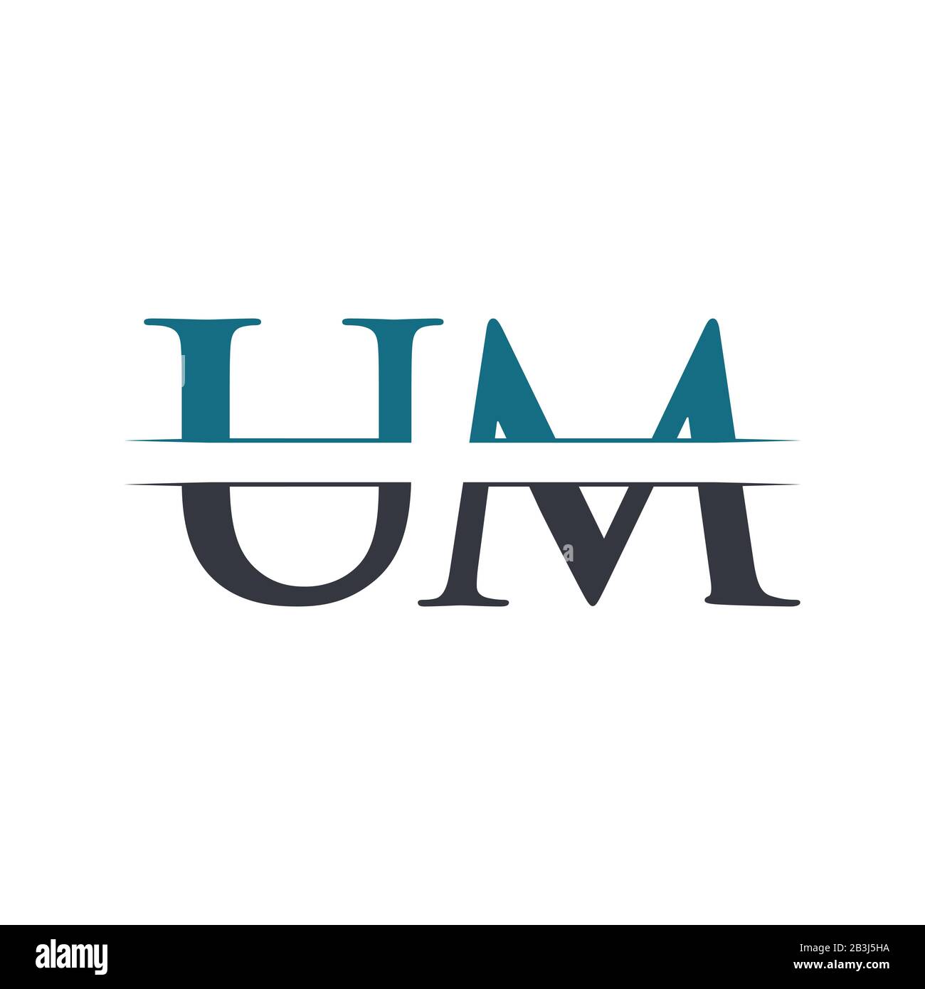 Lettera iniziale UM Logo Design template vettoriale. UM Lettera Logo Design Illustrazione Vettoriale