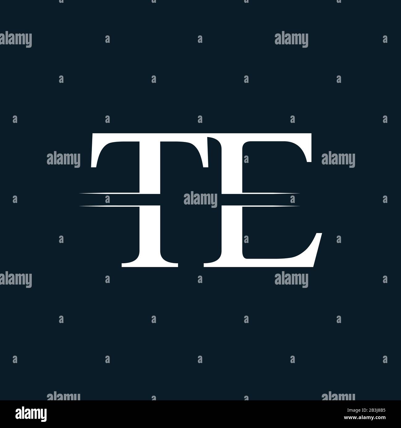 Modello Vettore Di Disegno Con Logo Te Lettera Iniziale. Tipografia Concatenata Te Letter Logo Design Illustrazione Vettoriale