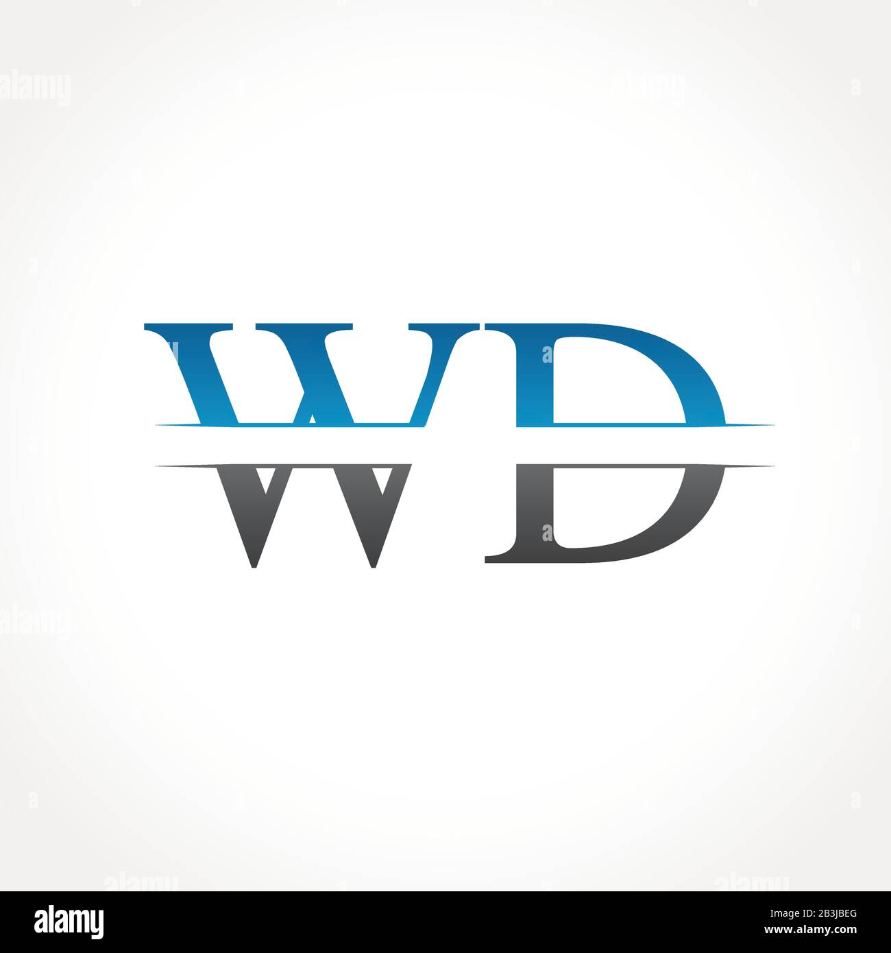 Logo Wd Letter Linked Iniziale. Modello Vettore Di Disegno Con Logo Wd Creative Letter Illustrazione Vettoriale