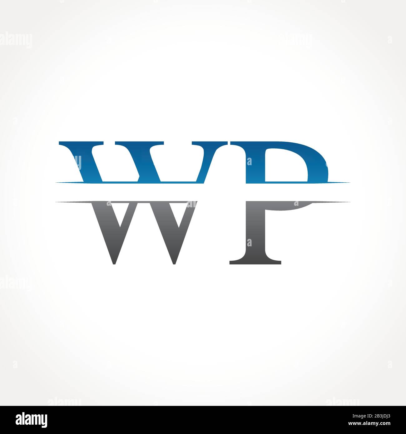 Logo Iniziale Con Lettera Wp Collegata. Lettera Creativa Wp Logo Design Modello Vettoriale Illustrazione Vettoriale