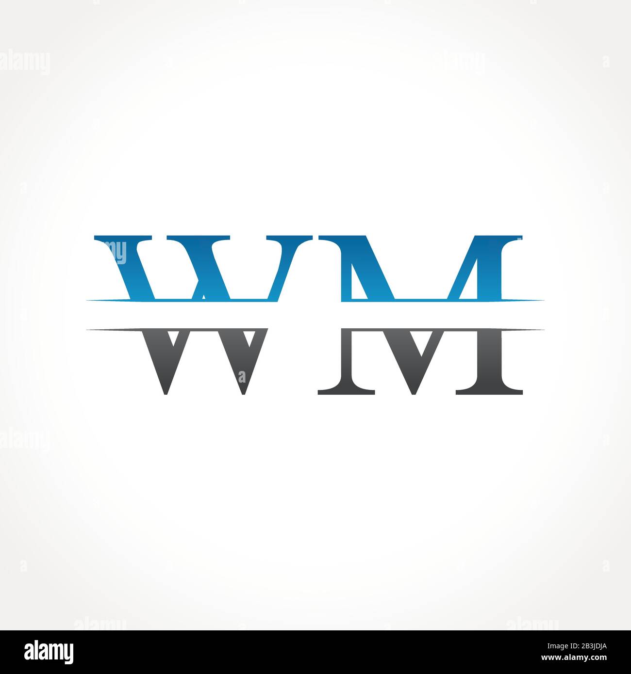 Logo Iniziale Con Collegamento A Wm Letter. Modello Vettore Di Disegno Di Logo Wm Di Lettera Creativa Illustrazione Vettoriale