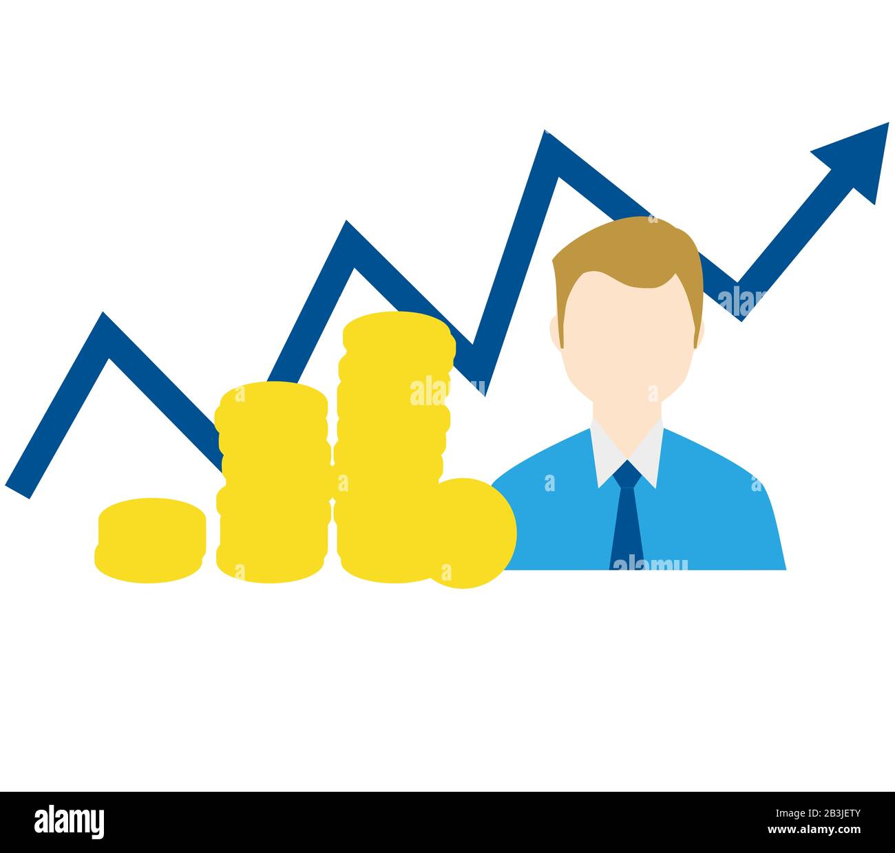 gestione degli investimenti finanza fondo utile investitore blu illustrazione Foto Stock