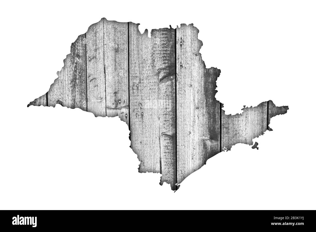 Mappa di Sao Paulo su legno stagionato Foto Stock