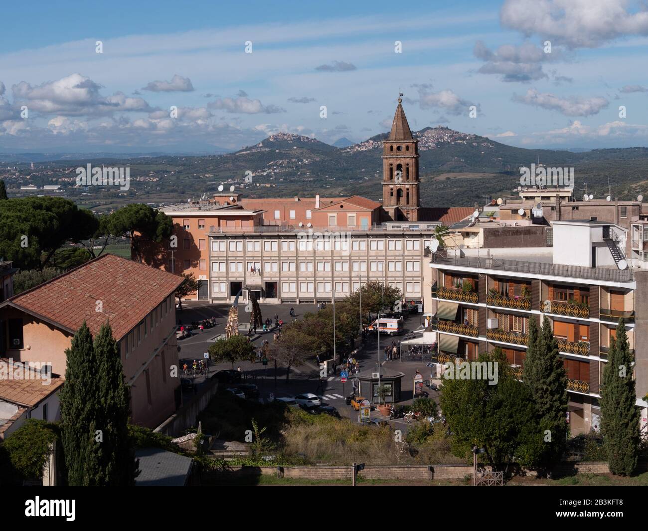 Italia, Lazio, Tivoli, paesaggio urbano da Rocca Pia Foto Stock