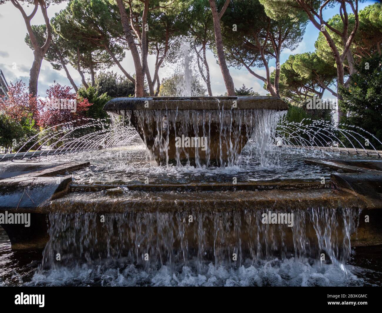 Italia, Lazio, Tivoli, Fontana in Piazza Giuseppe Garibaldi Foto Stock