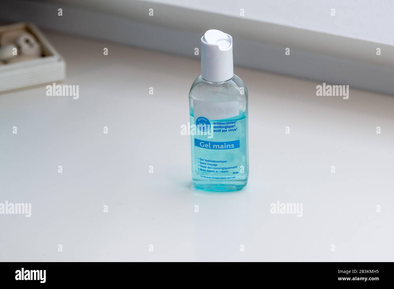 Gel idroalcolico per le mani, per prevenire la malattia un Coronavirus Foto Stock