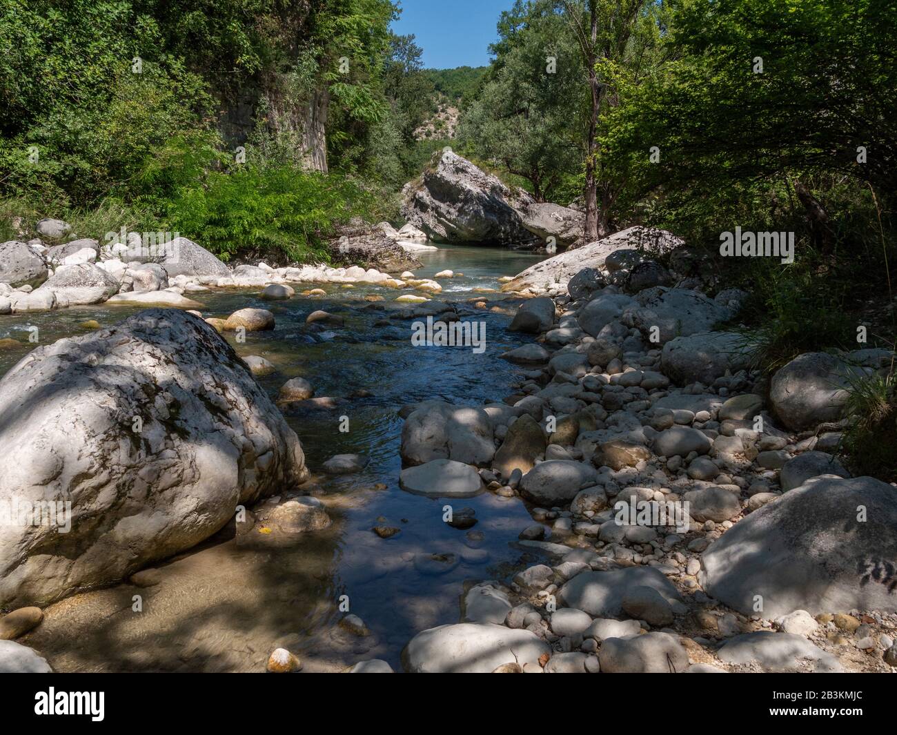 Italia, Abruzzo, Caramanico Terme, San Tommaso, Orta, Le Marmitte Dei Giganti, Rapide Di Santa Lucia Foto Stock