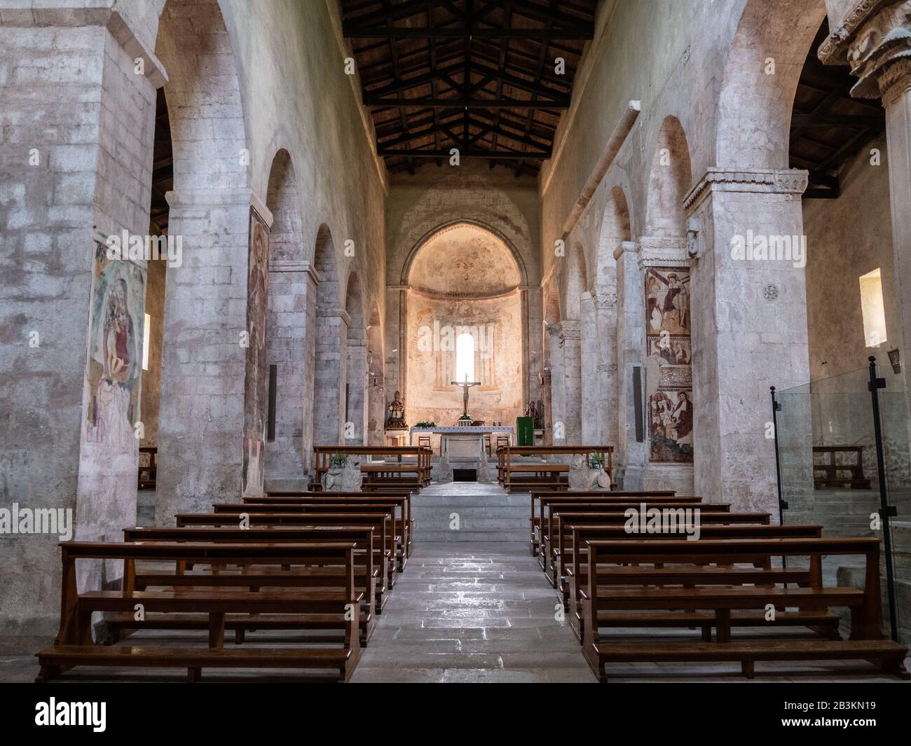 Italia, Abruzzo, Caramanico Terme, Chiesa Di San Tommaso Becket, Chiesa Di San Tommaso Di Paterno Foto Stock