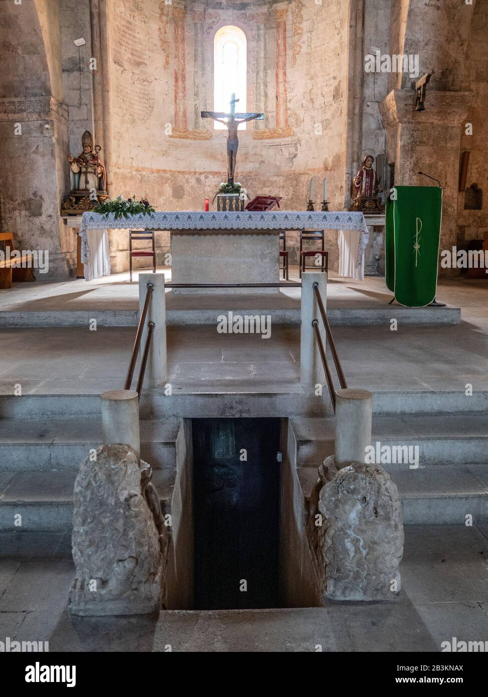 Italia, Abruzzo, Caramanico Terme, Chiesa Di San Tommaso Becket, Chiesa Di San Tommaso Di Paterno Foto Stock