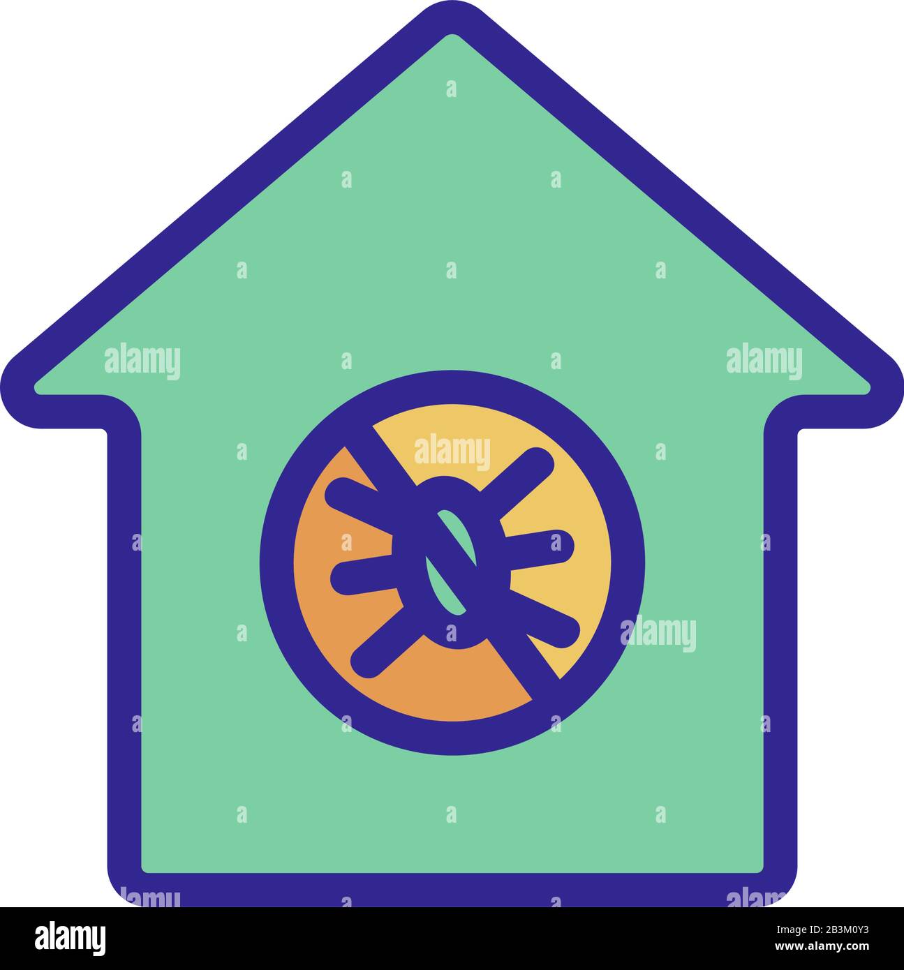 Vettore icona controllo insetti. Illustrazione del simbolo del contorno isolato Illustrazione Vettoriale