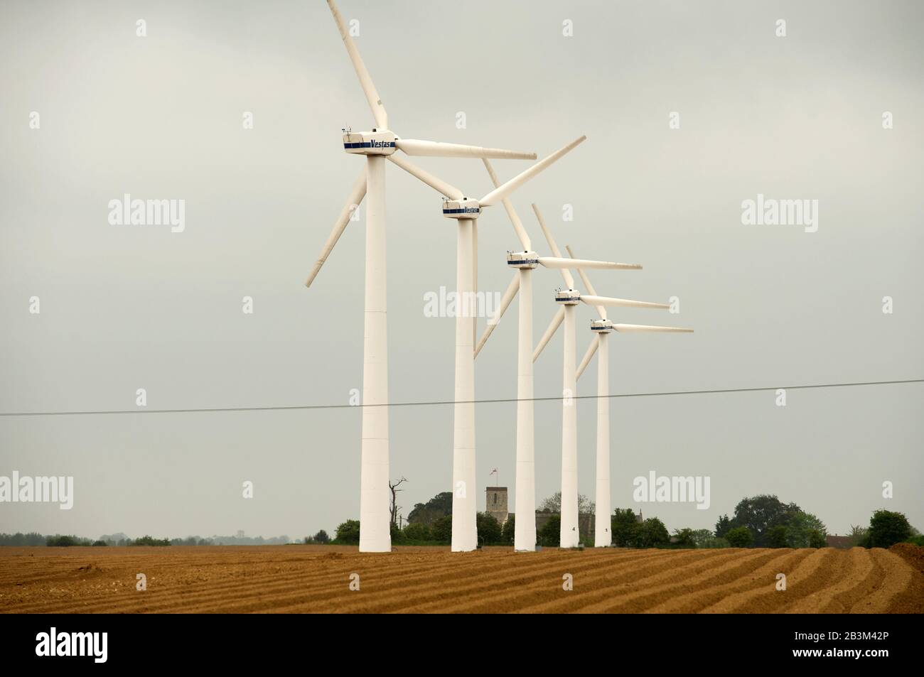 Turbine eoliche Vestas Foto Stock