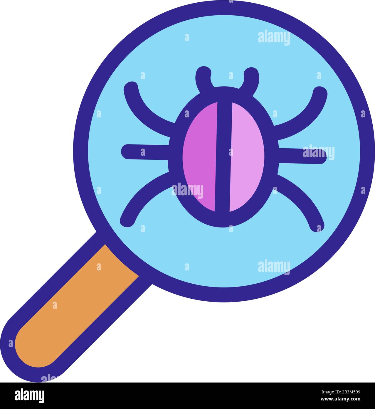 Vettore icona controllo insetti. Illustrazione del simbolo del contorno isolato Illustrazione Vettoriale