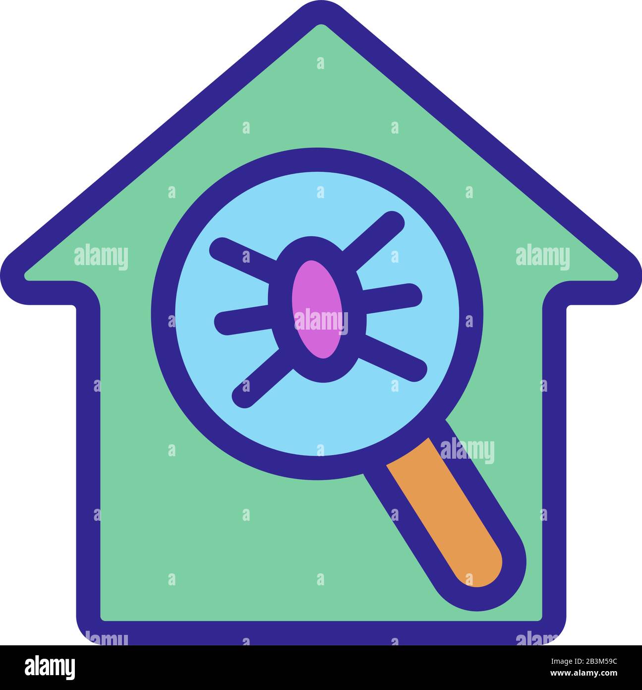 Vettore icona controllo insetti. Illustrazione del simbolo del contorno isolato Illustrazione Vettoriale