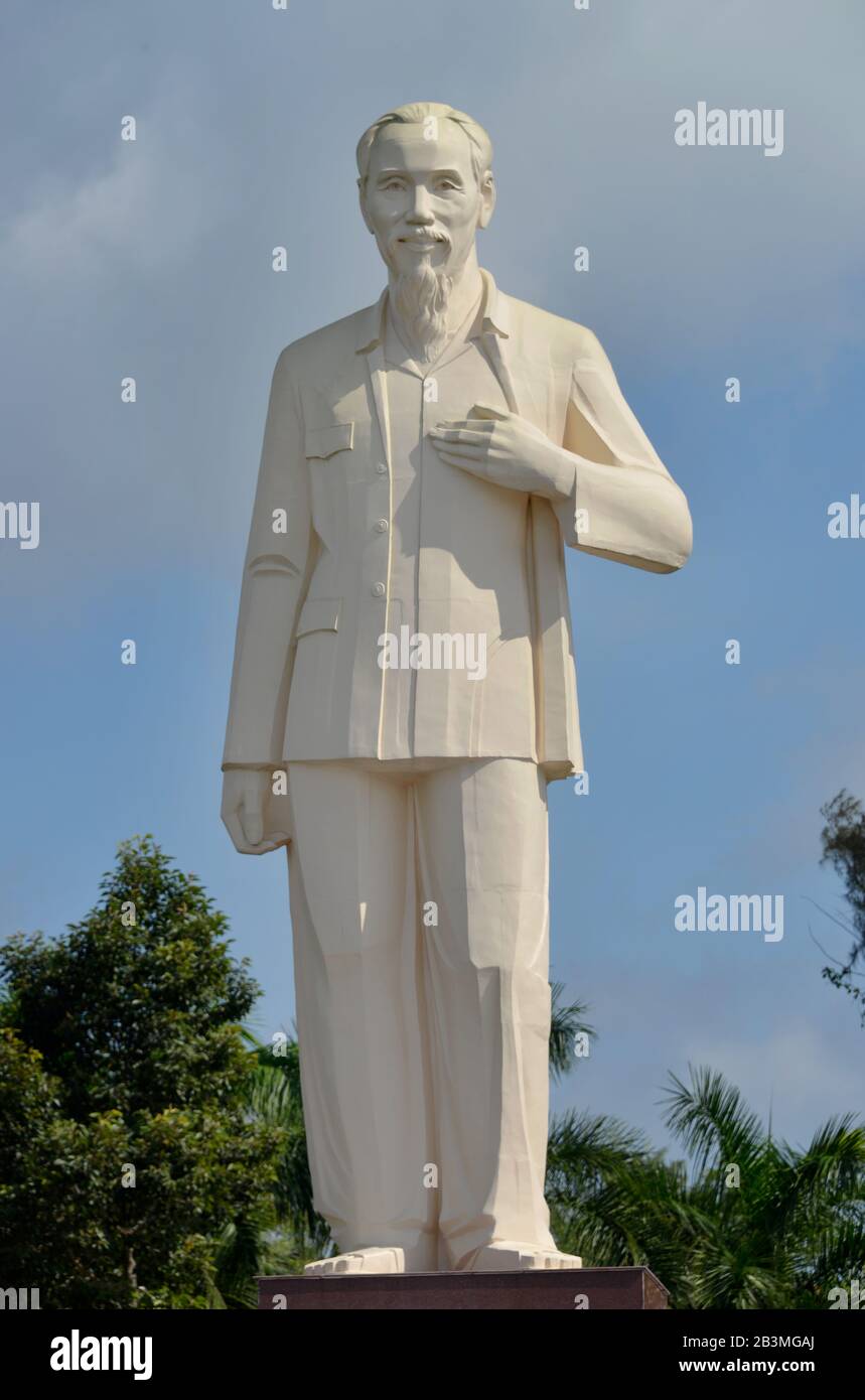 Statua, Ho Chi Minh, Sa Dec, Mekongdelta, Vietnam Foto Stock