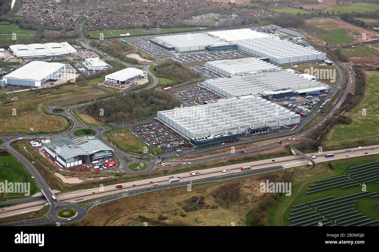 Vista aerea del centro di produzione del motore Jaguar Land Rover Foto Stock
