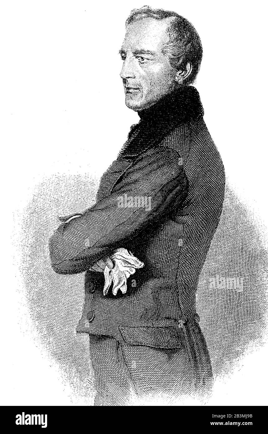 Karl Ludwig von Bruck, Elberfeld, 8 ottobre 1798 – Vienna, 23 aprile 1860, è stato uno statista austriaco Karl Ludwig von Bruck, Elberfeld, 8. Ottobre 1798 - Vienna, 23. Aprile 1860, guerra ein österreichischer Staatsmann , Historisch, digitale migliorata riproduzione di un originale del 19th secolo / digitale Reproduktion einer Originallage vorlage aus dem 19. Jahrhundert Foto Stock