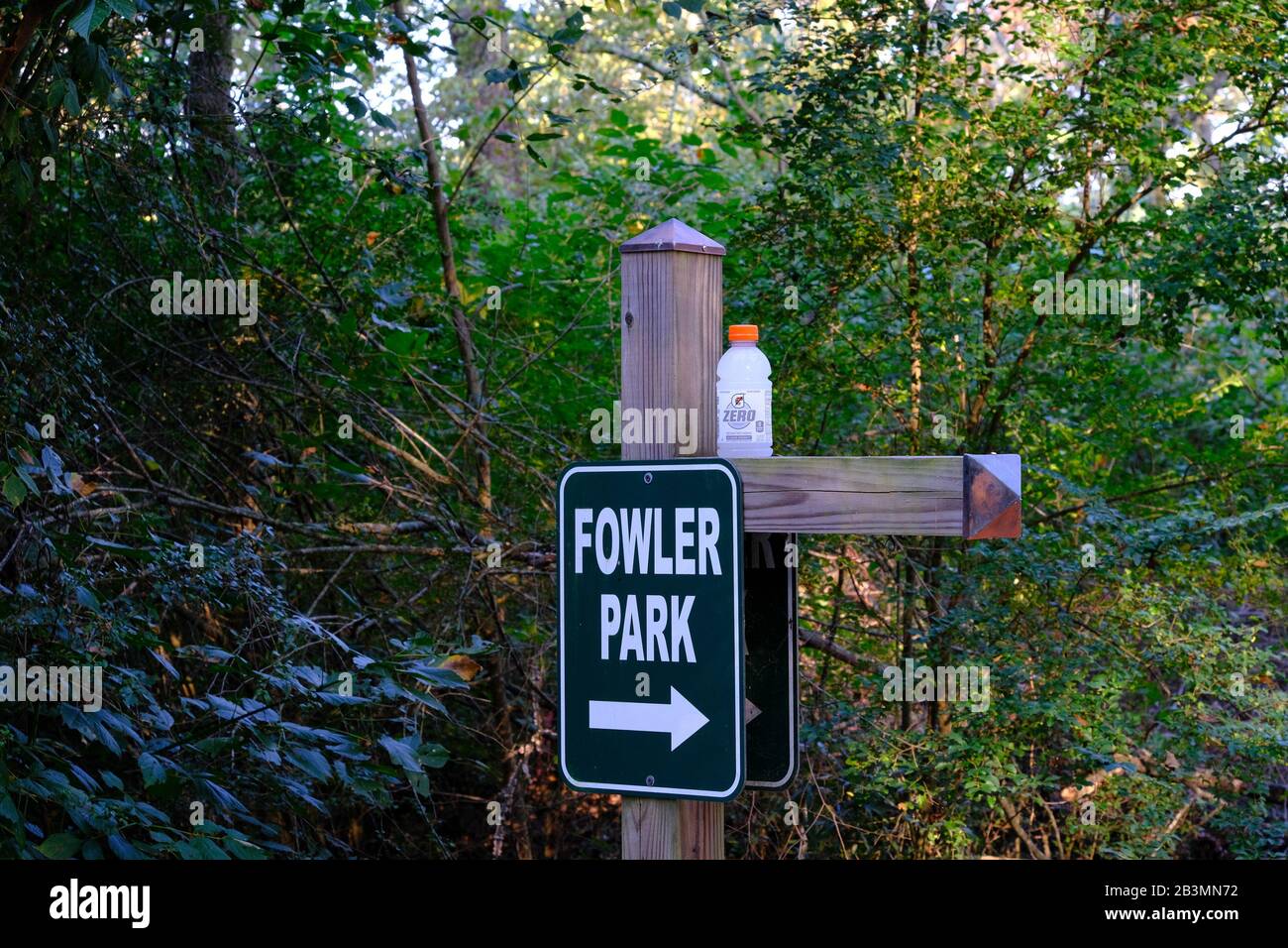 Gatorade Zero Sulla Fowler Park Sign Foto Stock