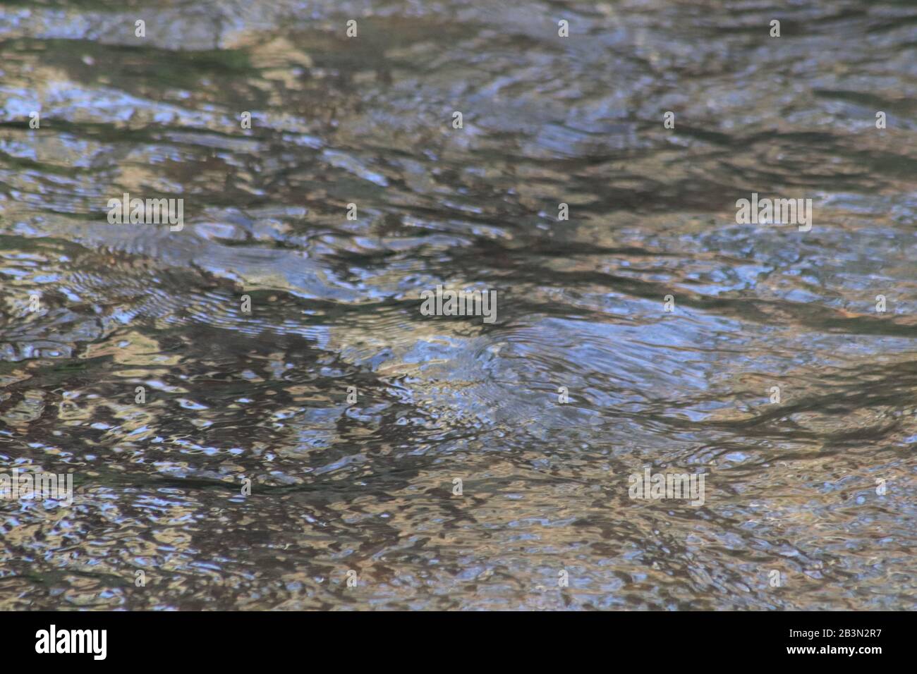 Modelli astratti nei riflessi d'acqua del fiume Foto Stock