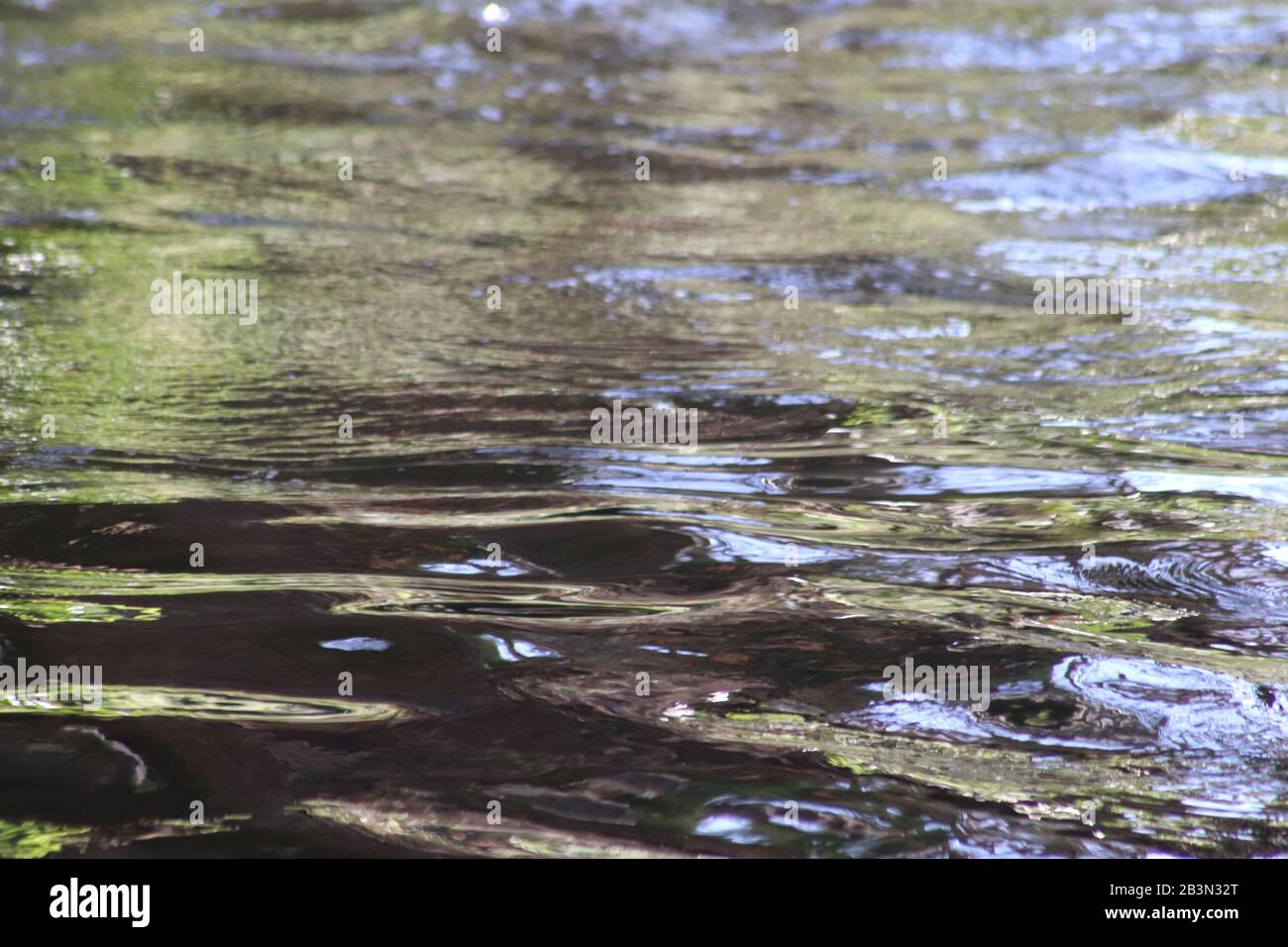 Modelli astratti nei riflessi d'acqua del fiume Foto Stock