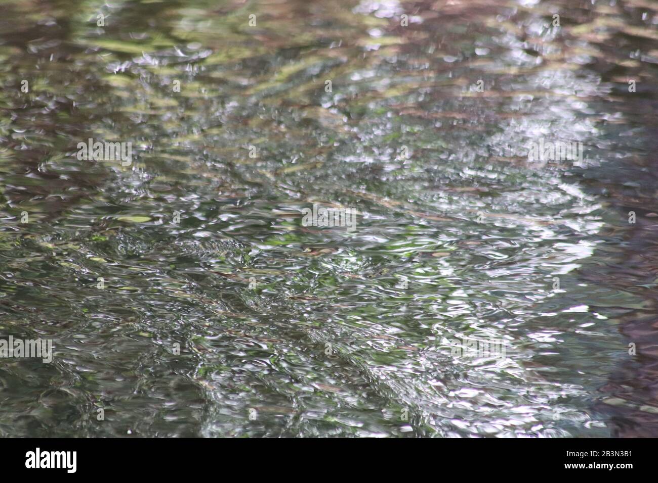 Modelli astratti nei riflessi d'acqua del fiume Foto Stock
