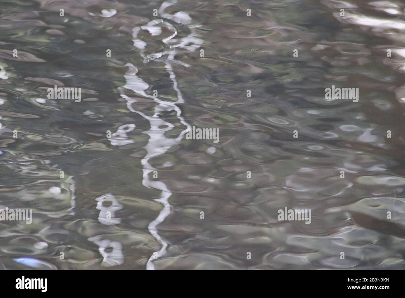 Modelli astratti nei riflessi d'acqua del fiume Foto Stock