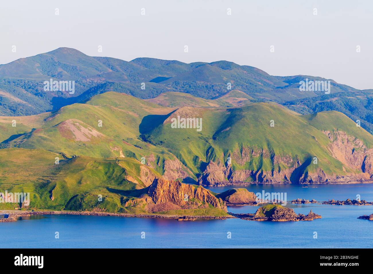 Paesaggio costiero, isola di Rebun, Hokkaido, Giappone, Asia Foto Stock