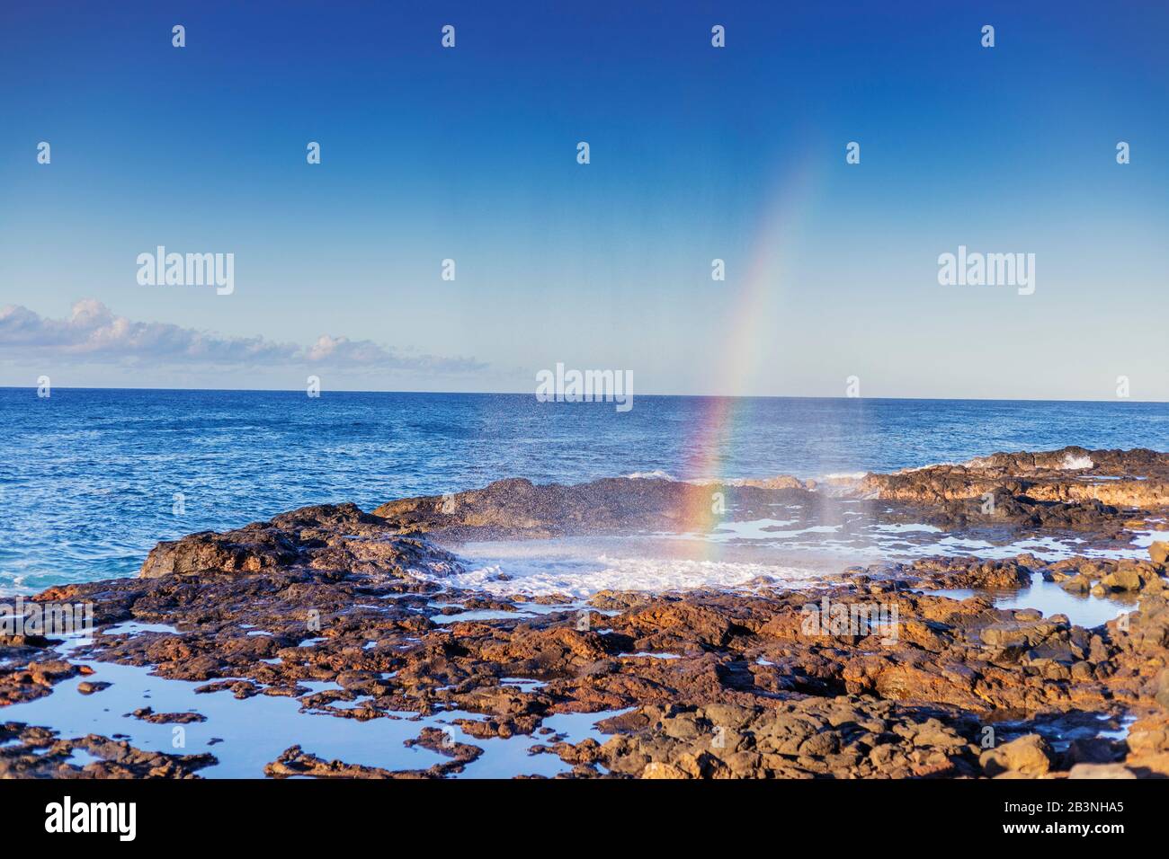 Poipu, Blow Hole, Kauai Island, Hawaii, Stati Uniti D'America, Nord America Foto Stock