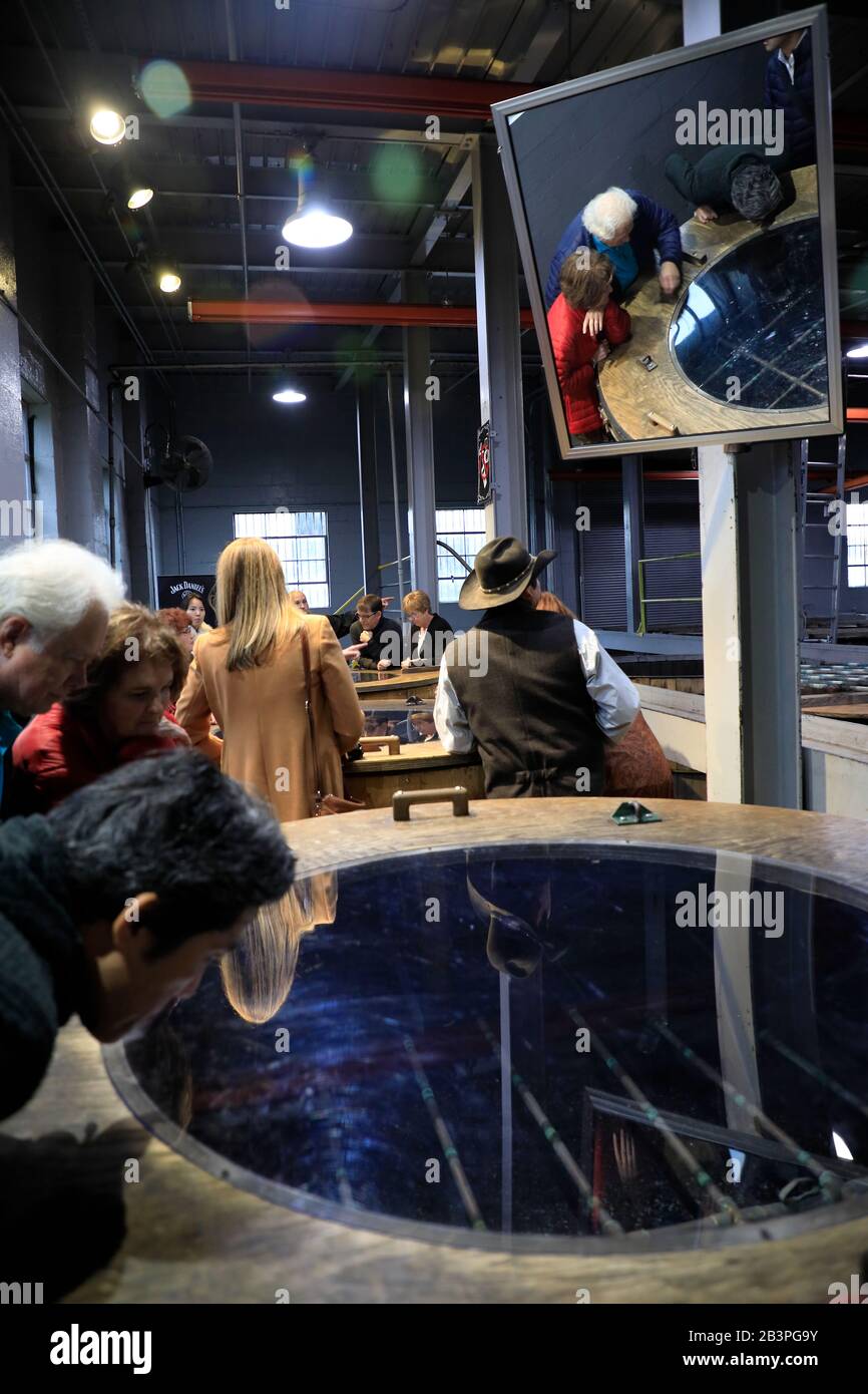 Tour guidato della distilleria Jack Daniel's.Lynchburg.Tennessee.USA Foto Stock