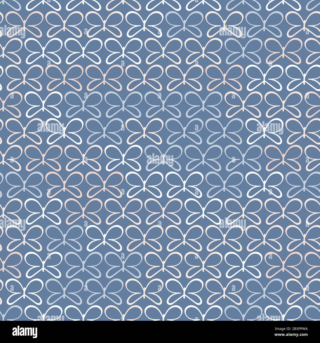 farfalle semplici delinea il pattern vettoriale senza cuciture Illustrazione Vettoriale