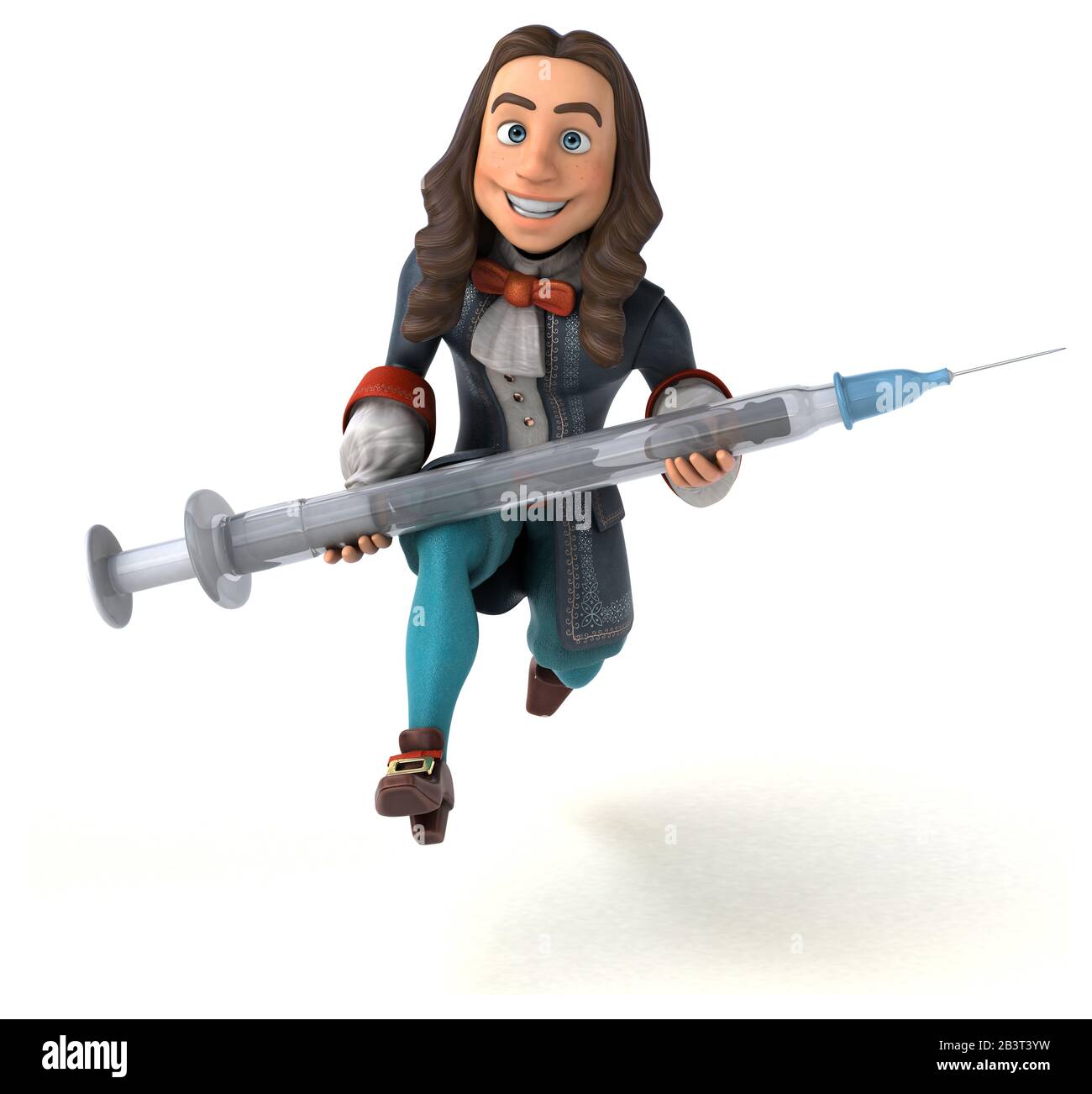 3D Illustrazione di un uomo cartoon in costume storico barocco Foto Stock