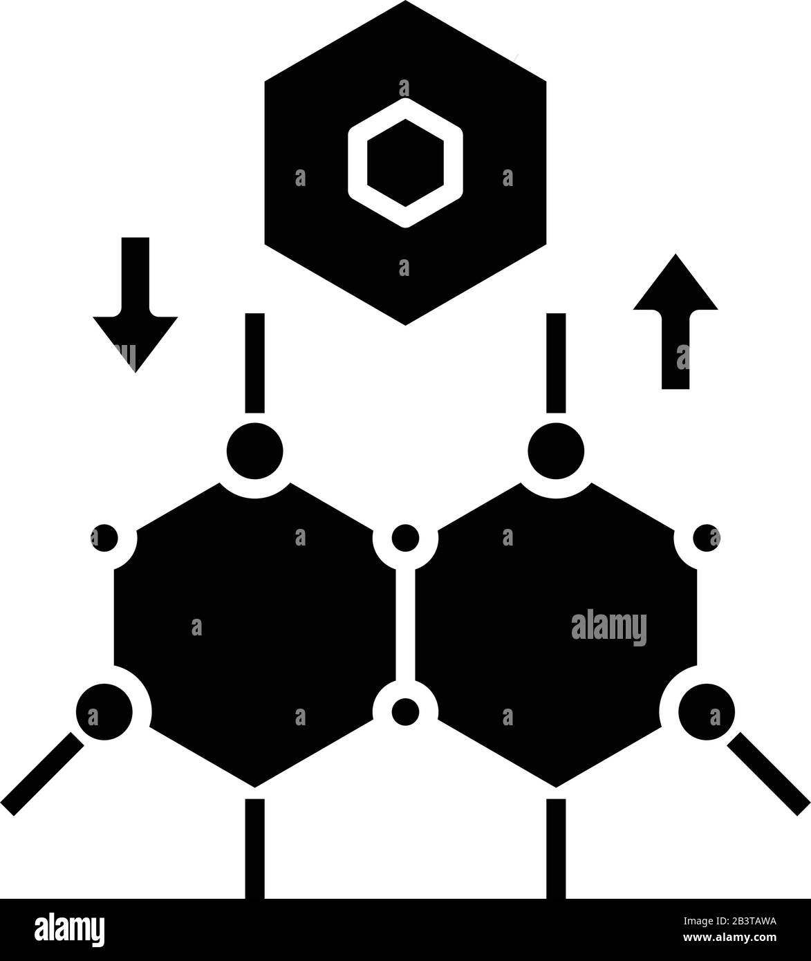 Icona di relazione nera, illustrazione concettuale, simbolo piatto vettoriale, simbolo glifo. Illustrazione Vettoriale