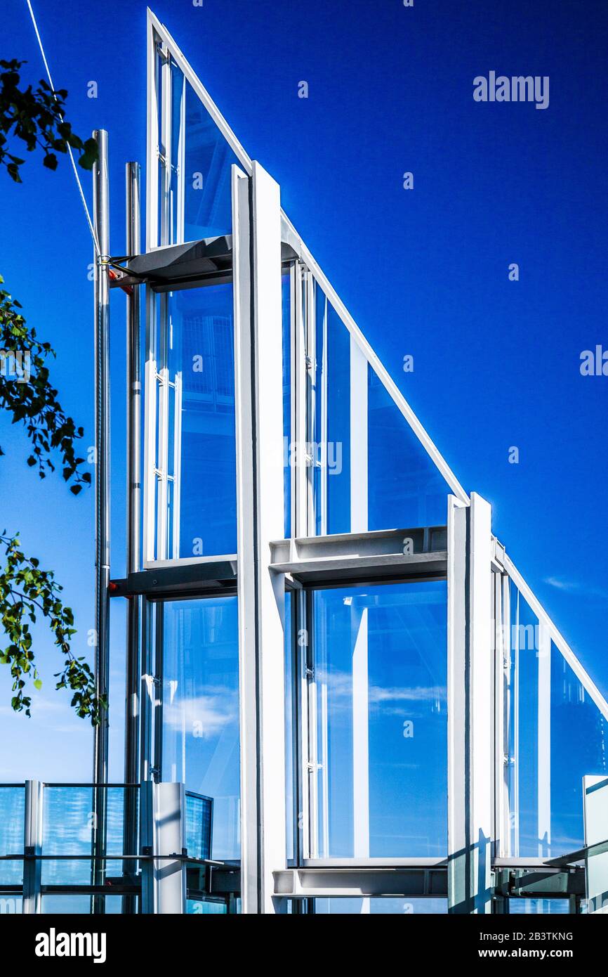 Un'immagine astratta all'apice dello Shard a Londra. Foto Stock